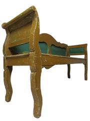 Hungarian Mustard and Green Painted Bench, circa 1900