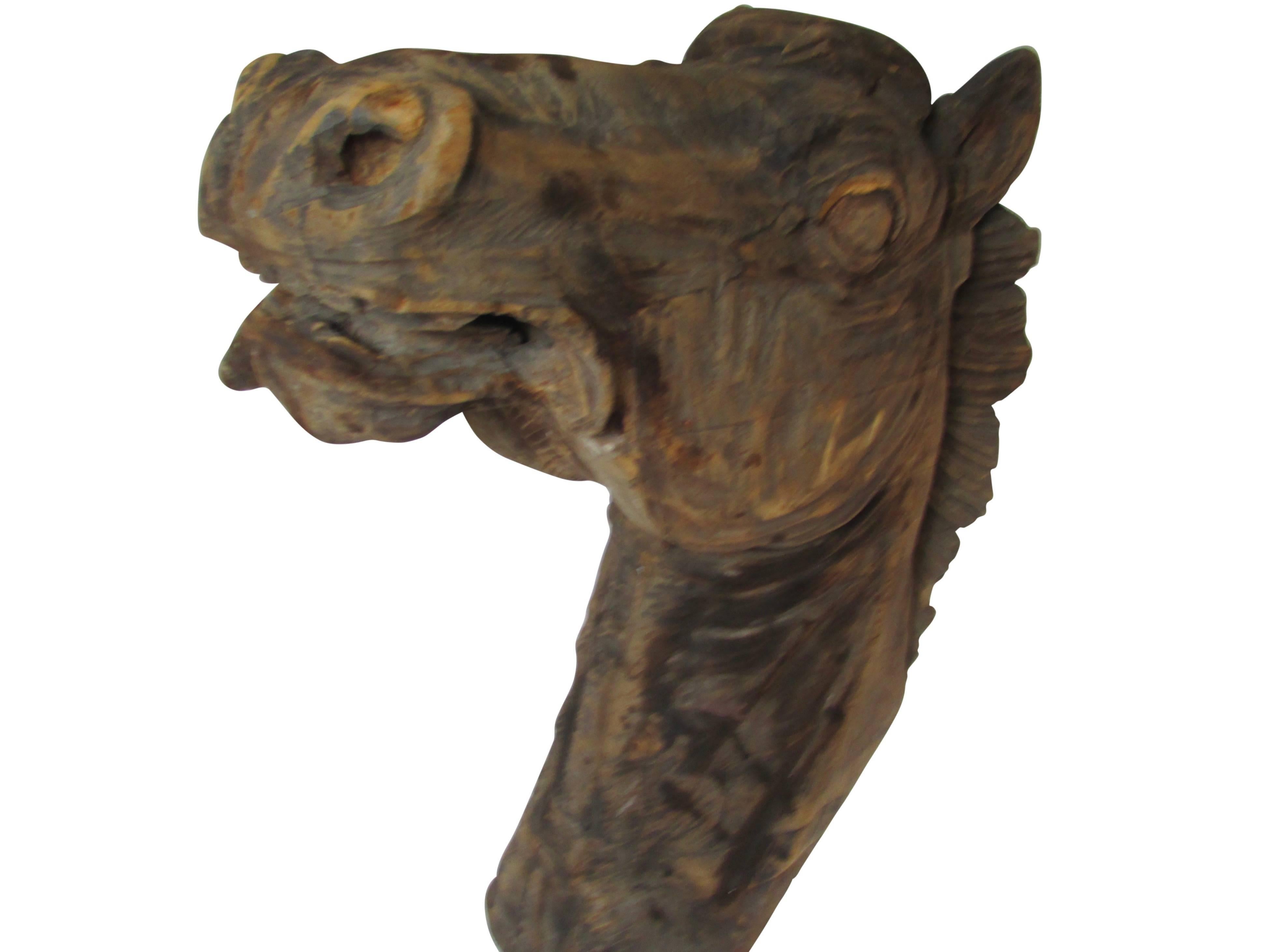 American Early 20th Century Carved Horse Head