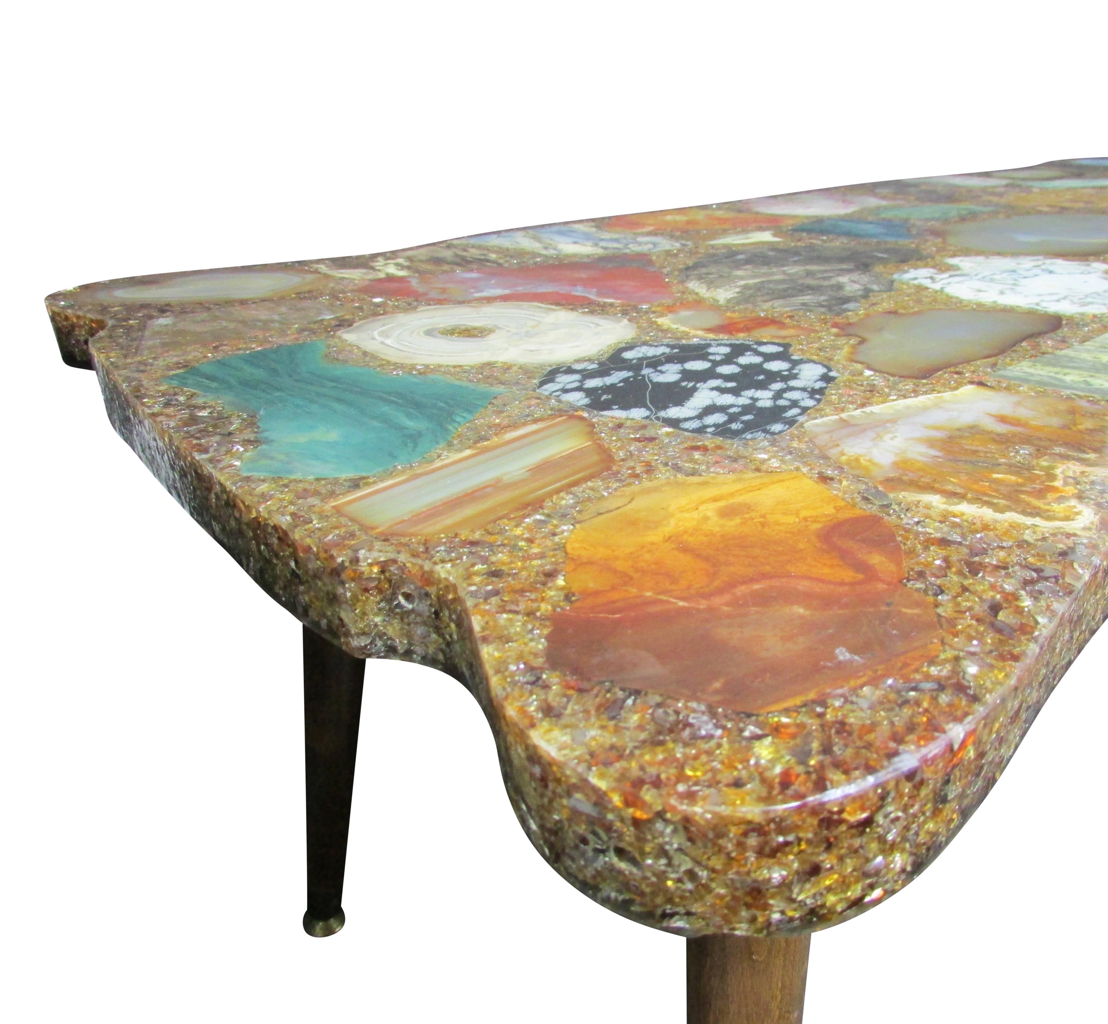 Mid-Century Modern Vintage Geode Slice Coffee Table
