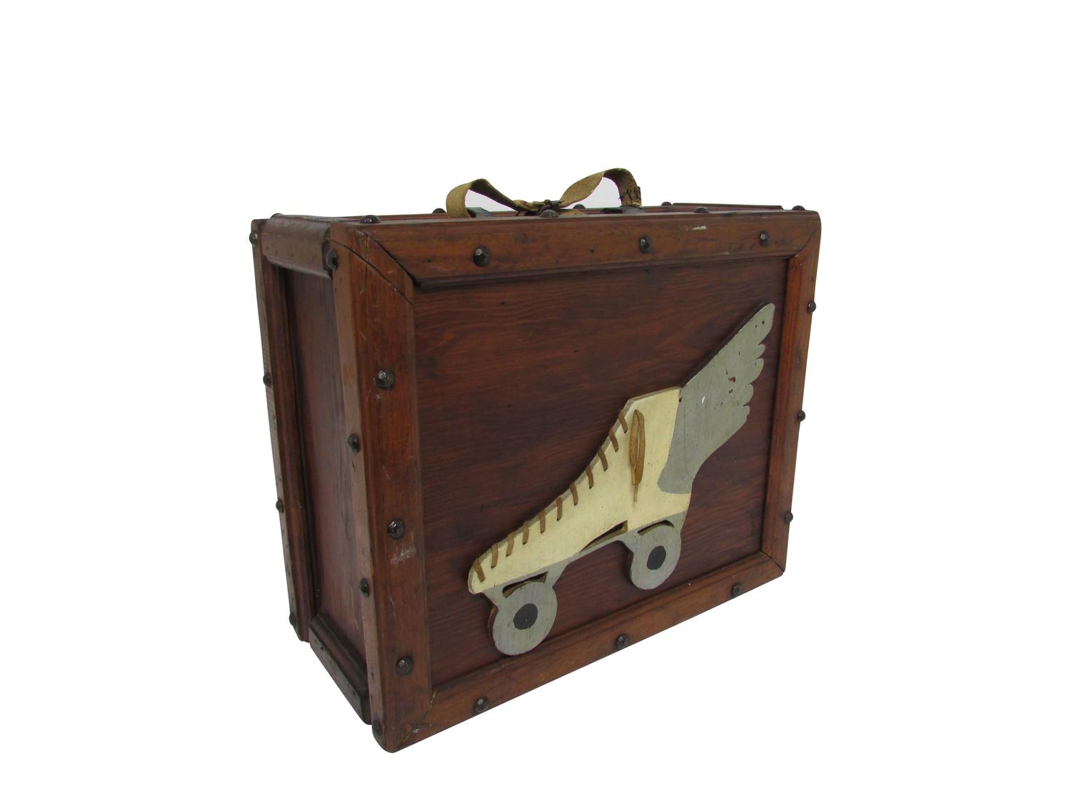 Folk Art Roller Skate Box For Sale at 1stdibs