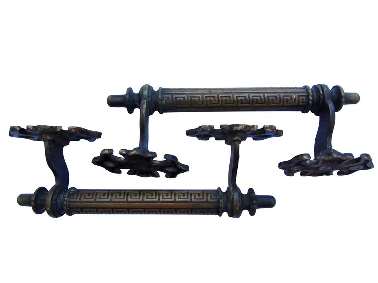 Brass Greek Key Door Hardware For Sale at 1stdibs