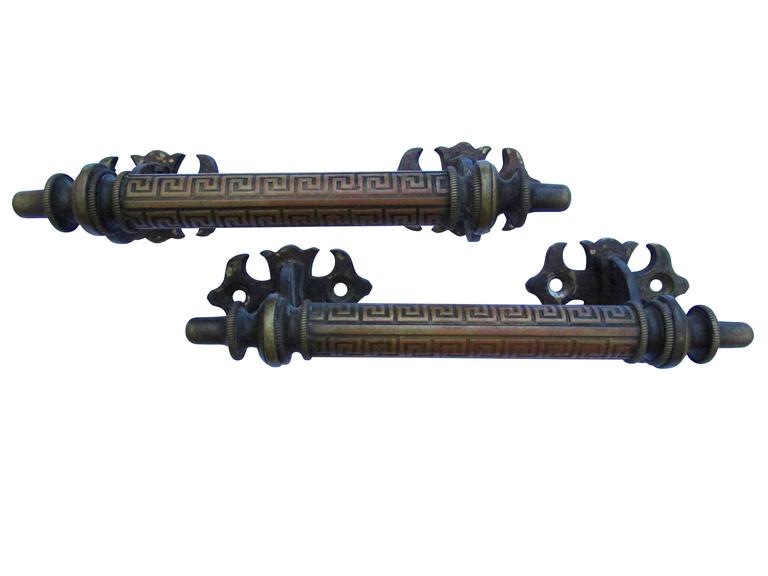 Brass Greek Key Door Hardware For Sale at 1stdibs