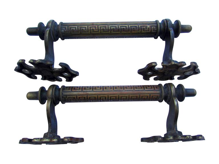 Brass Greek Key Door Hardware For Sale at 1stdibs
