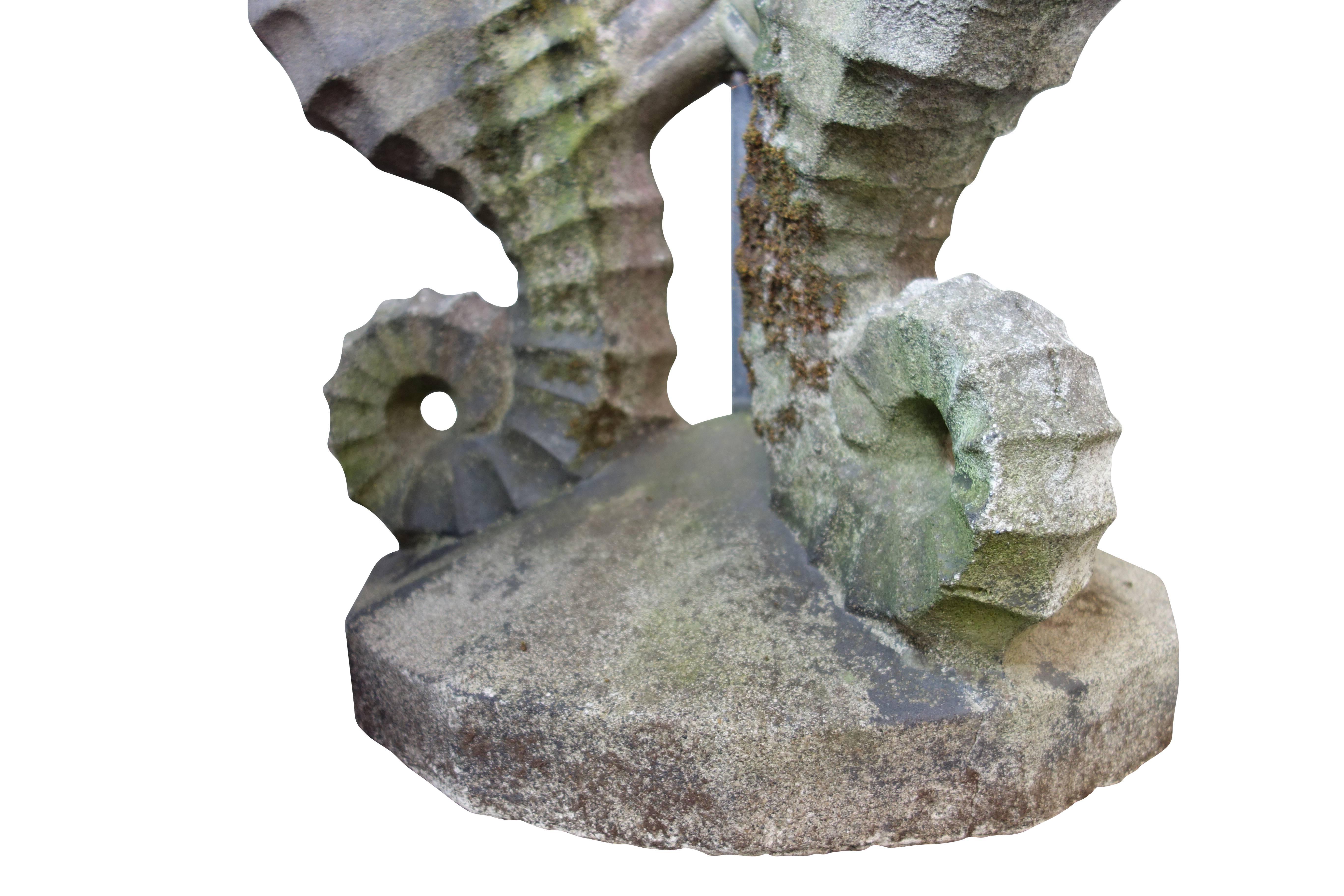 vintage seahorse birdbath