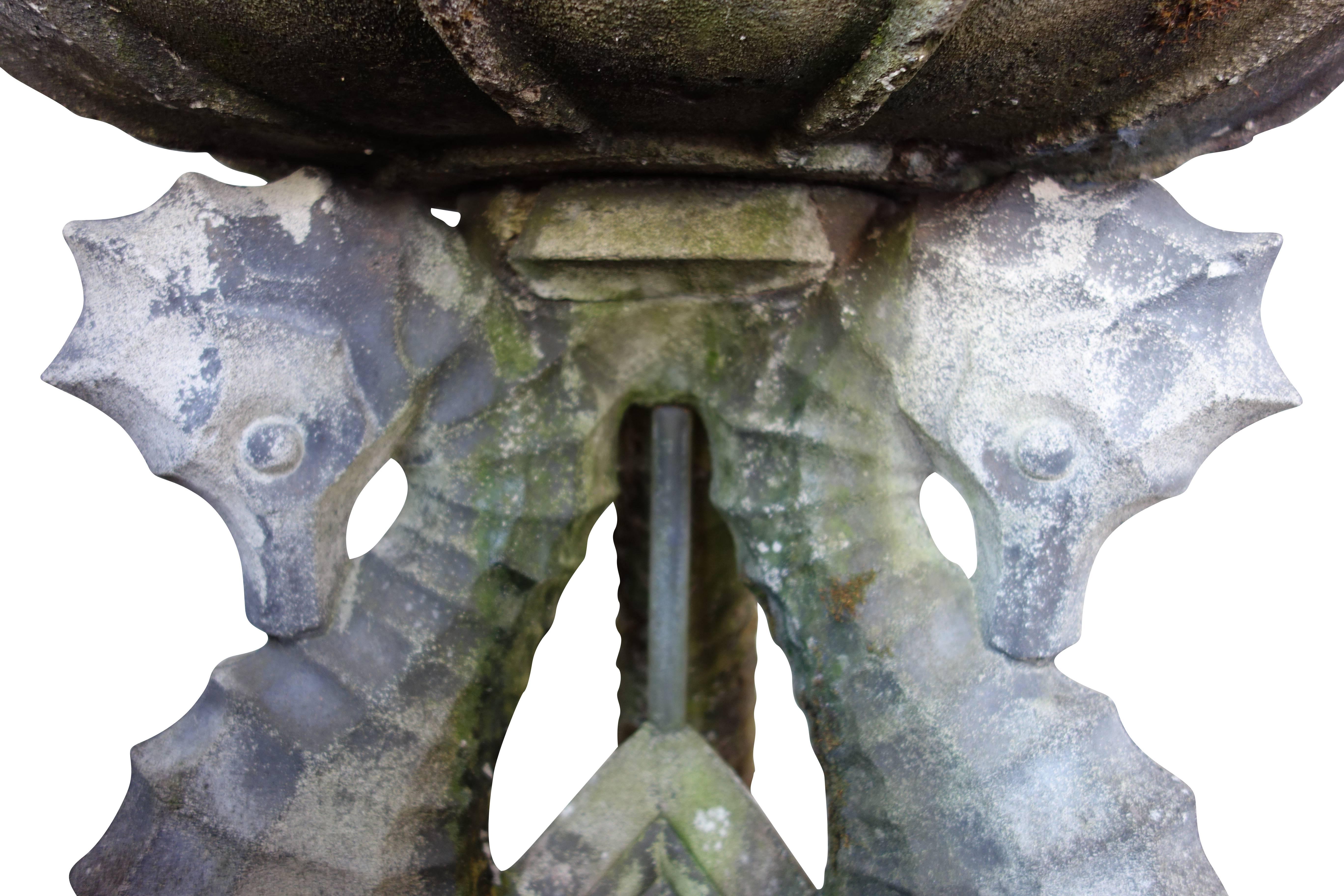 concrete seahorse birdbath for sale