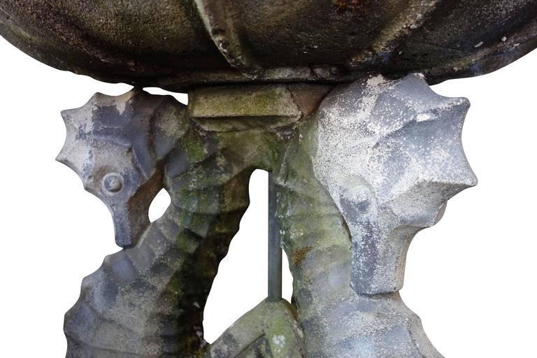 Concrete Seahorse Birdbath at 1stdibs