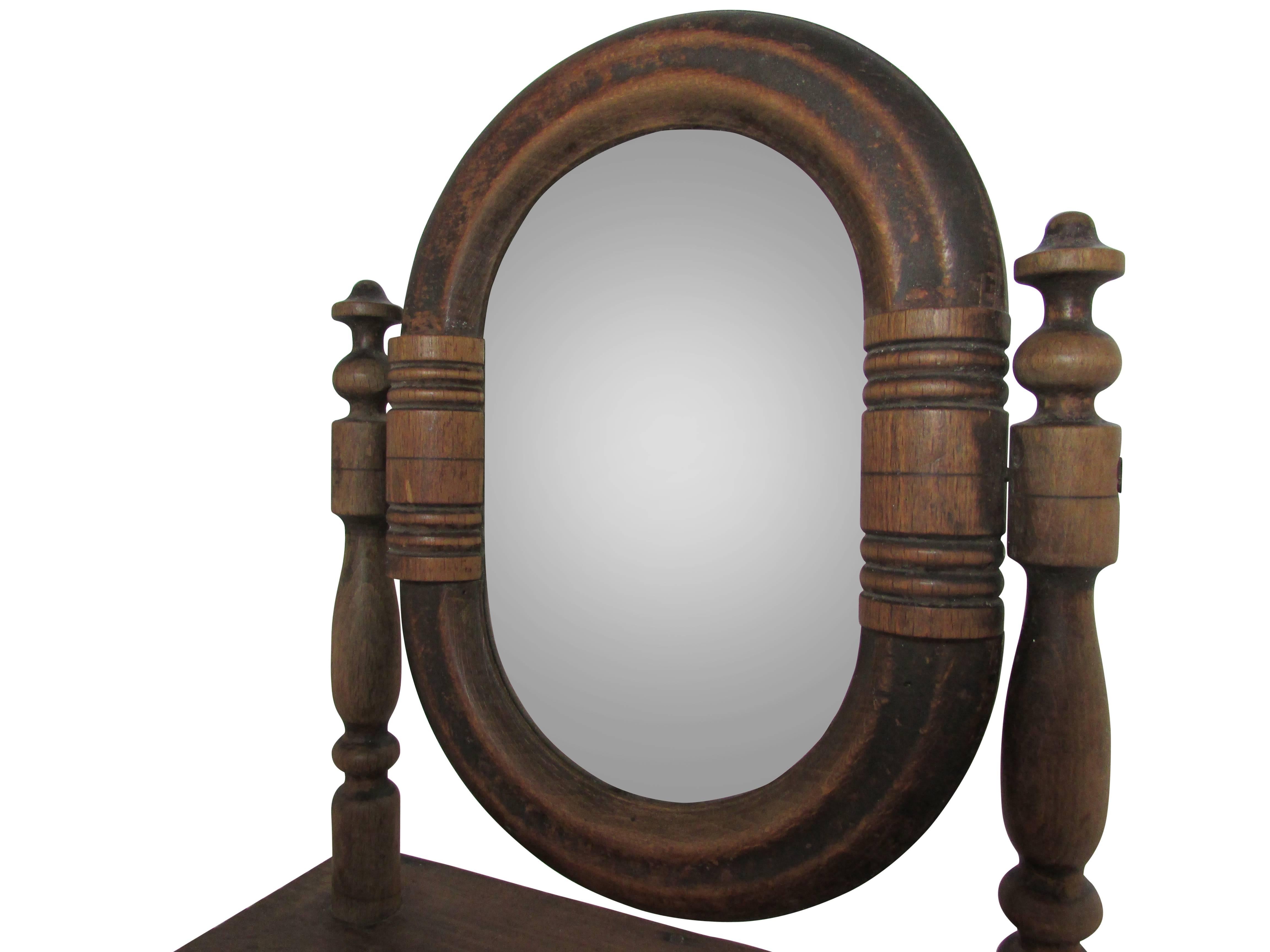19th Century French Vanity Mirror with Drawer In Good Condition In Seattle, WA