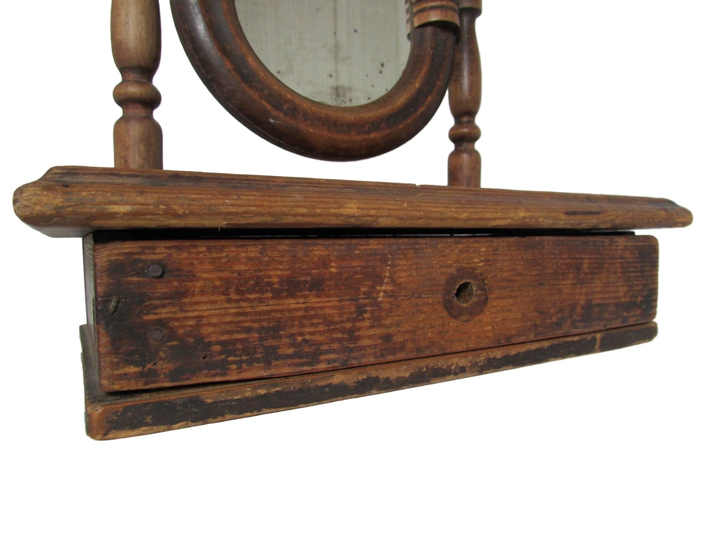 19th Century French Vanity Mirror with Drawer 3