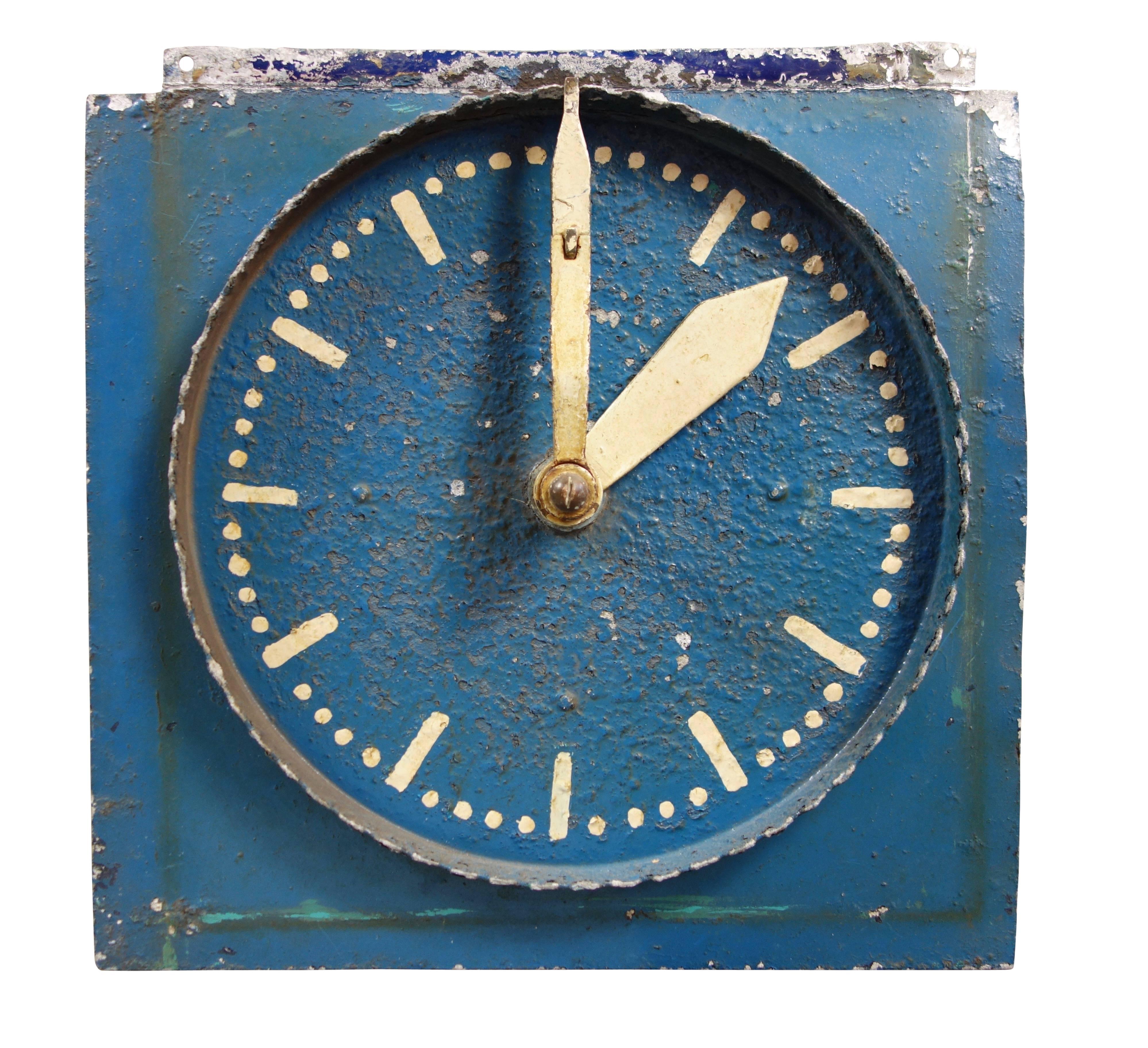 Blue Painted Double-Sided Clock Teaching Aid For Sale 1