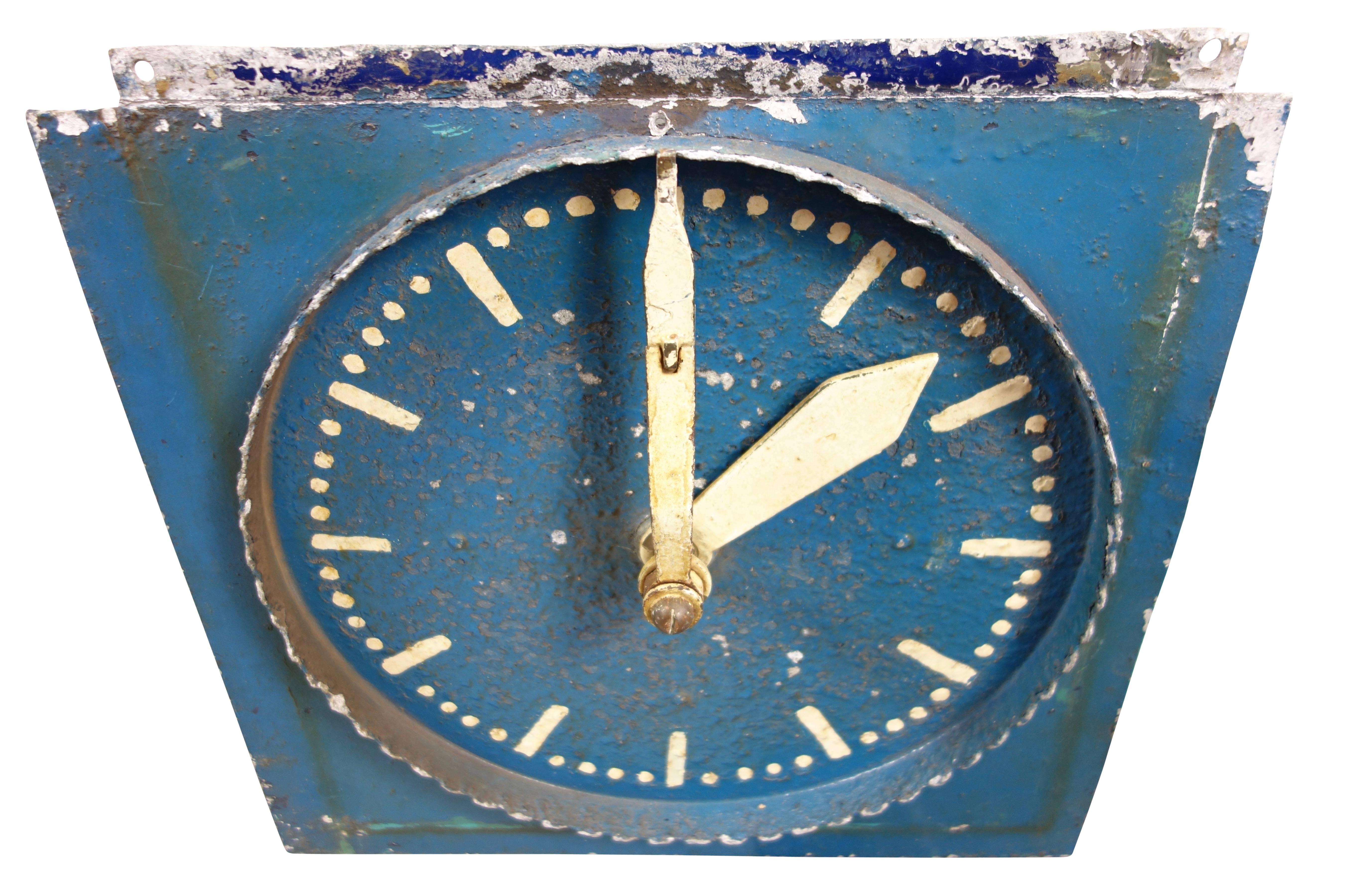 Blue Painted Double-Sided Clock Teaching Aid For Sale 2