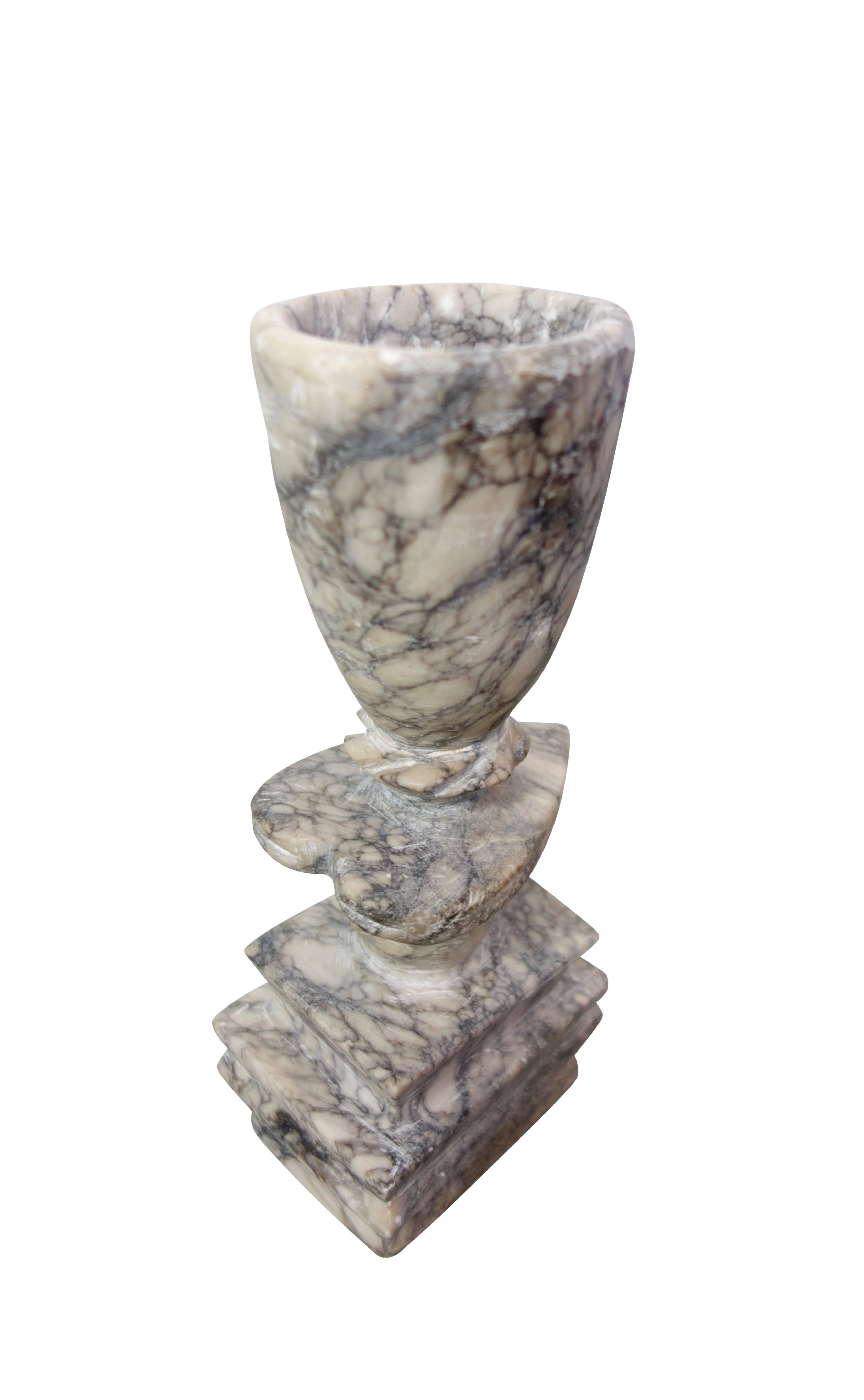 Handmade Marble Lover's Heart Goblet In Good Condition In Seattle, WA