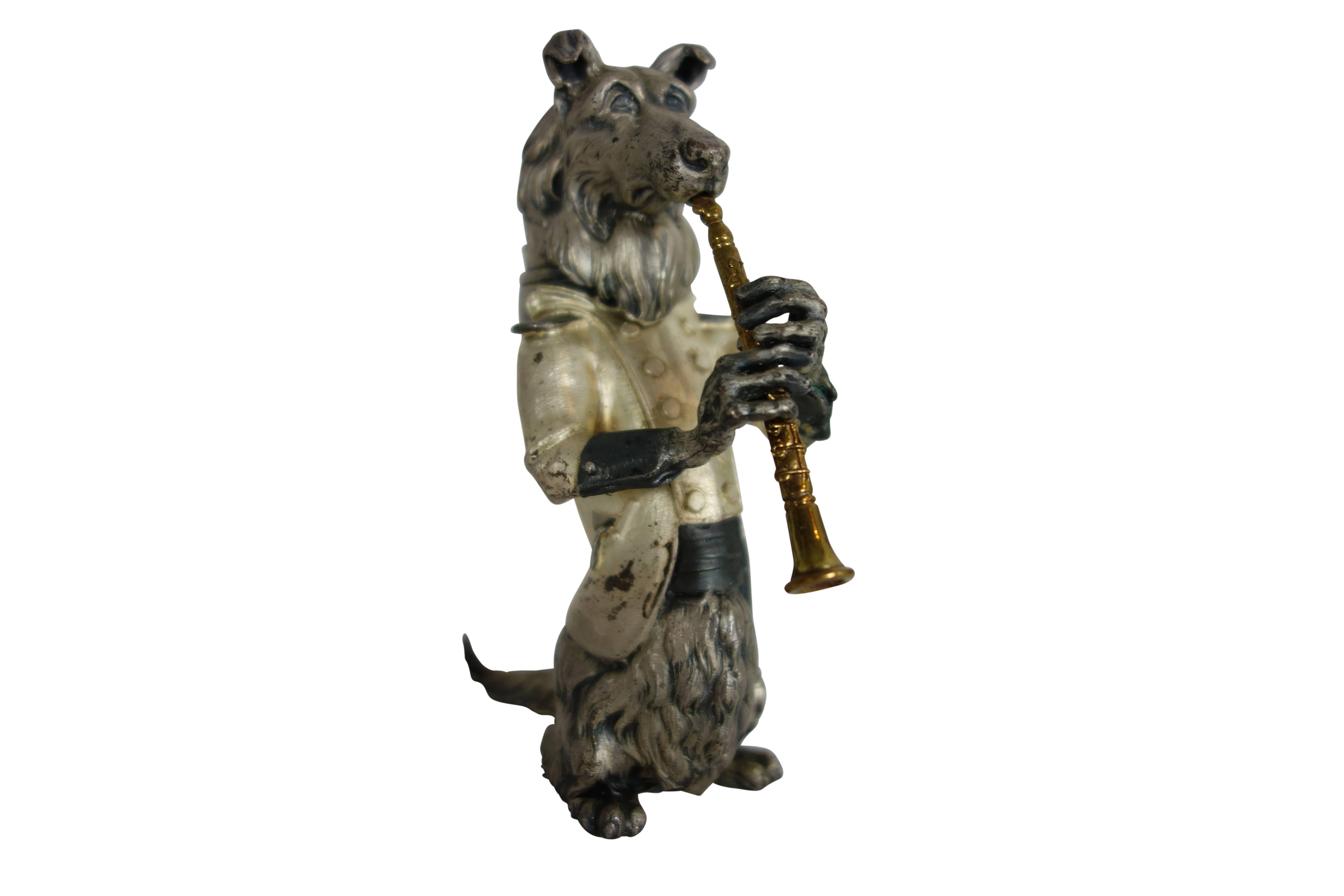 Pair of Dogs Playing Instruments, “Collie & Dogo” 1