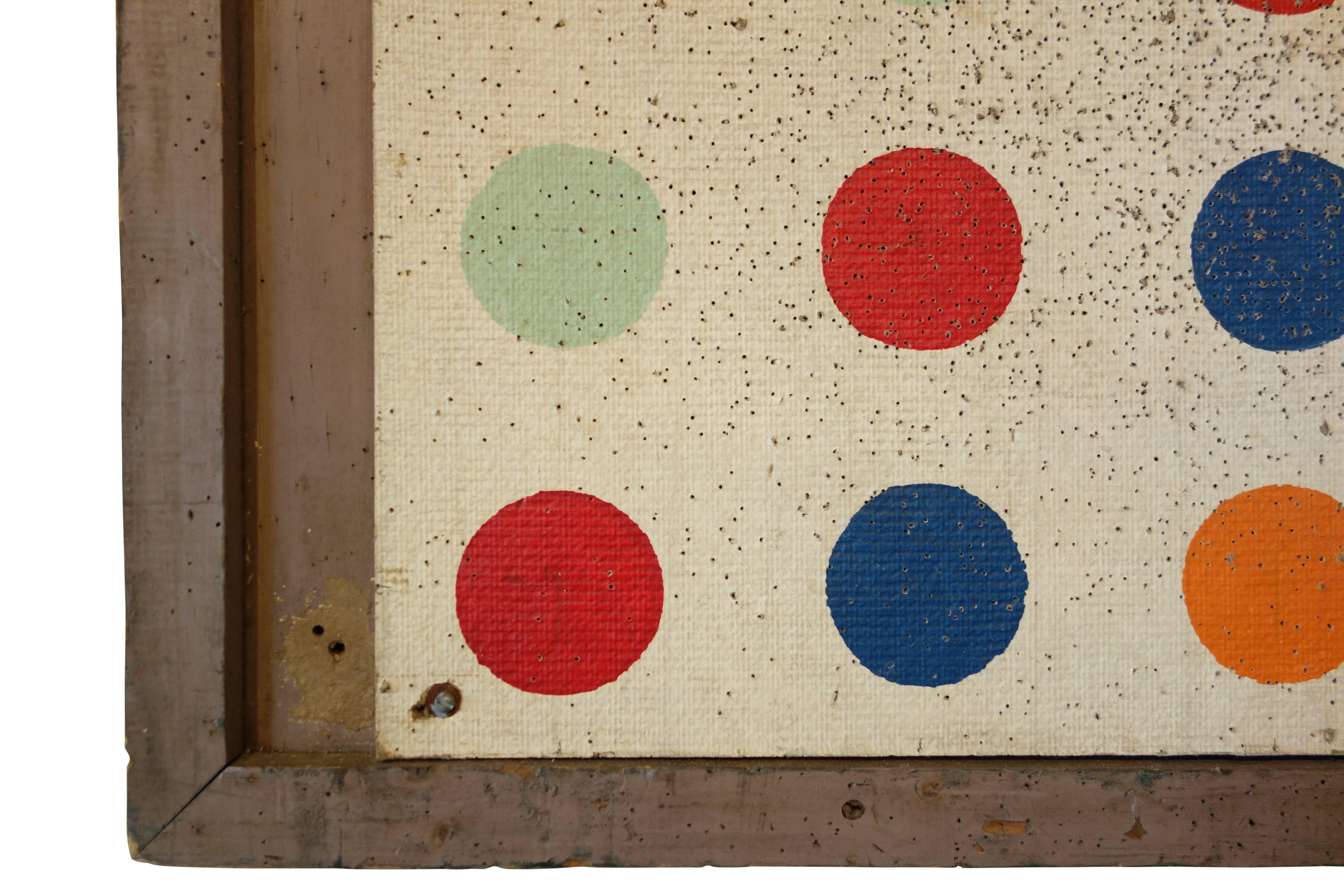 American Large 1920s Carnival Balloon Dart Board Panel from Riverside Park