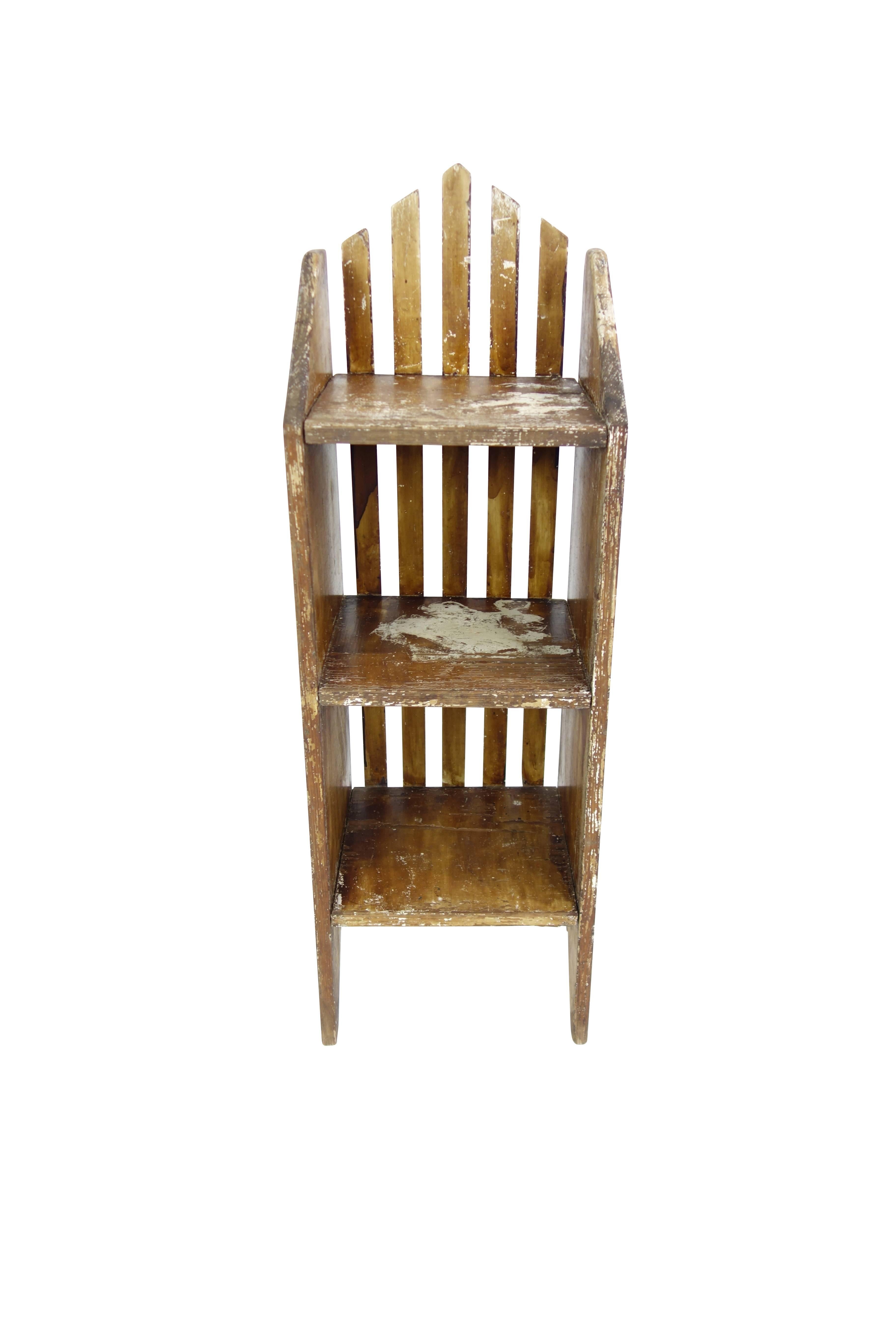 American Primitive Painted Three-Tier Shelf For Sale