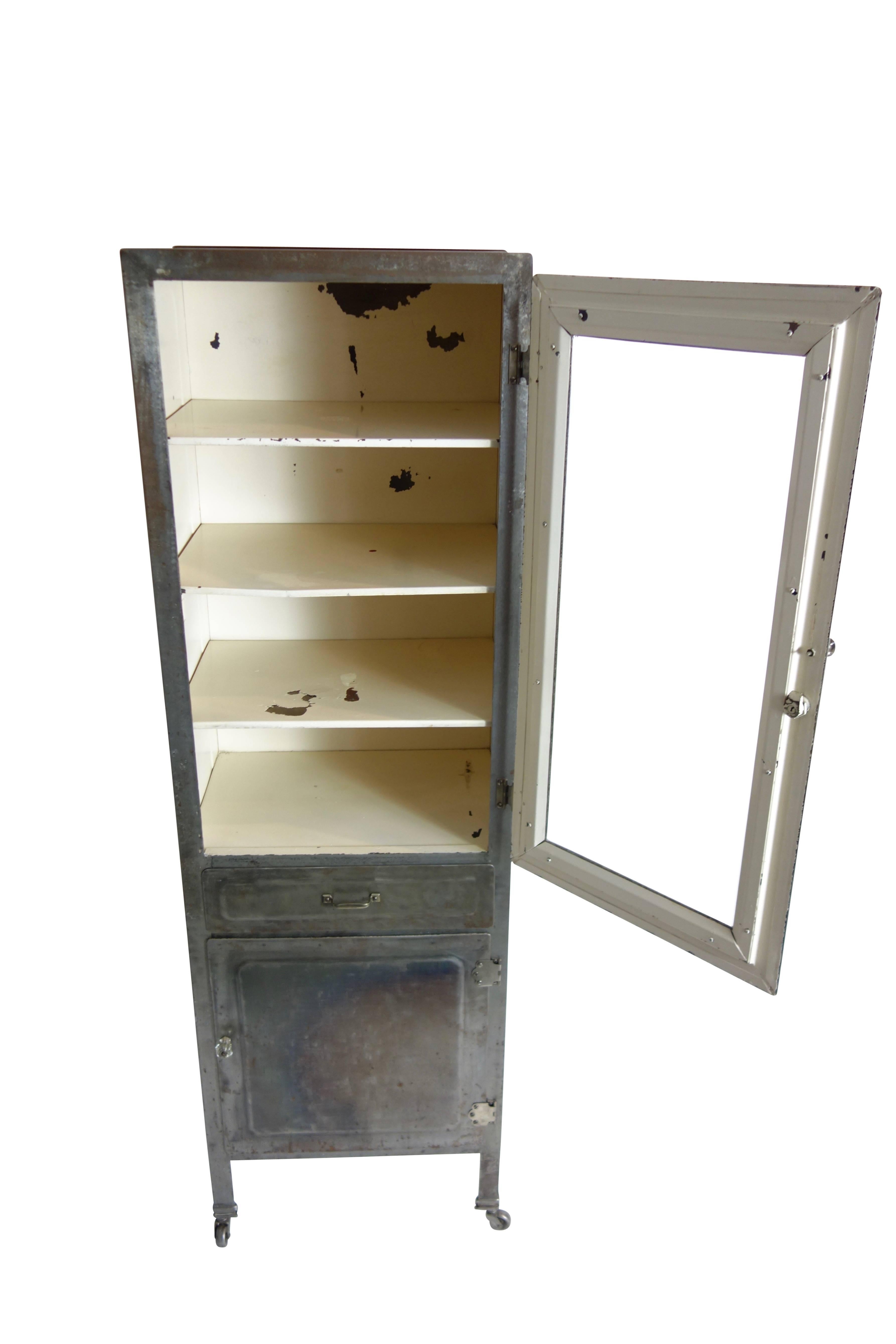 American Steel Medical Cabinet on Casters