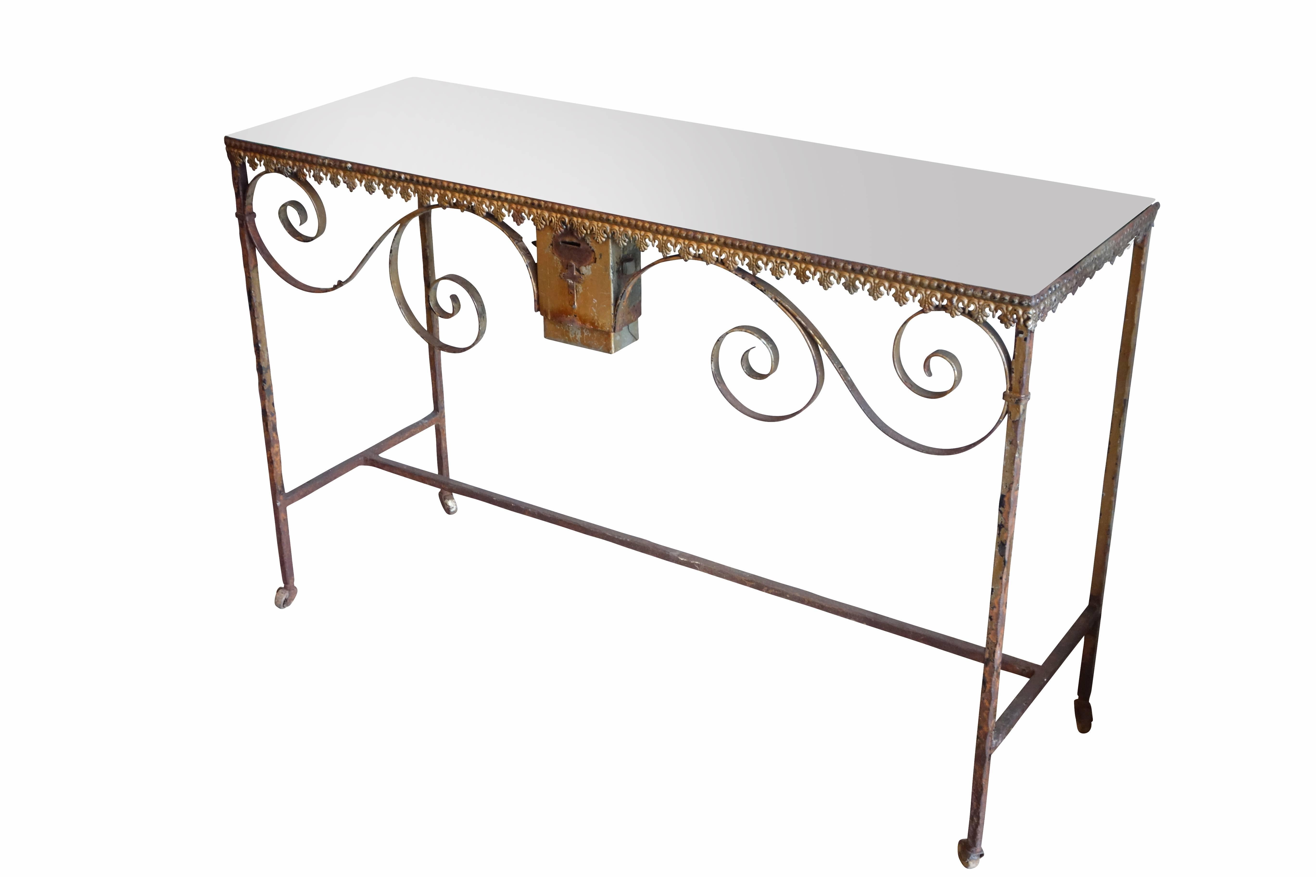 French Wrought Iron Church Offerings Console