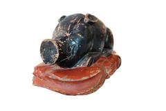 Painted and Carved Wood Chinese Pig