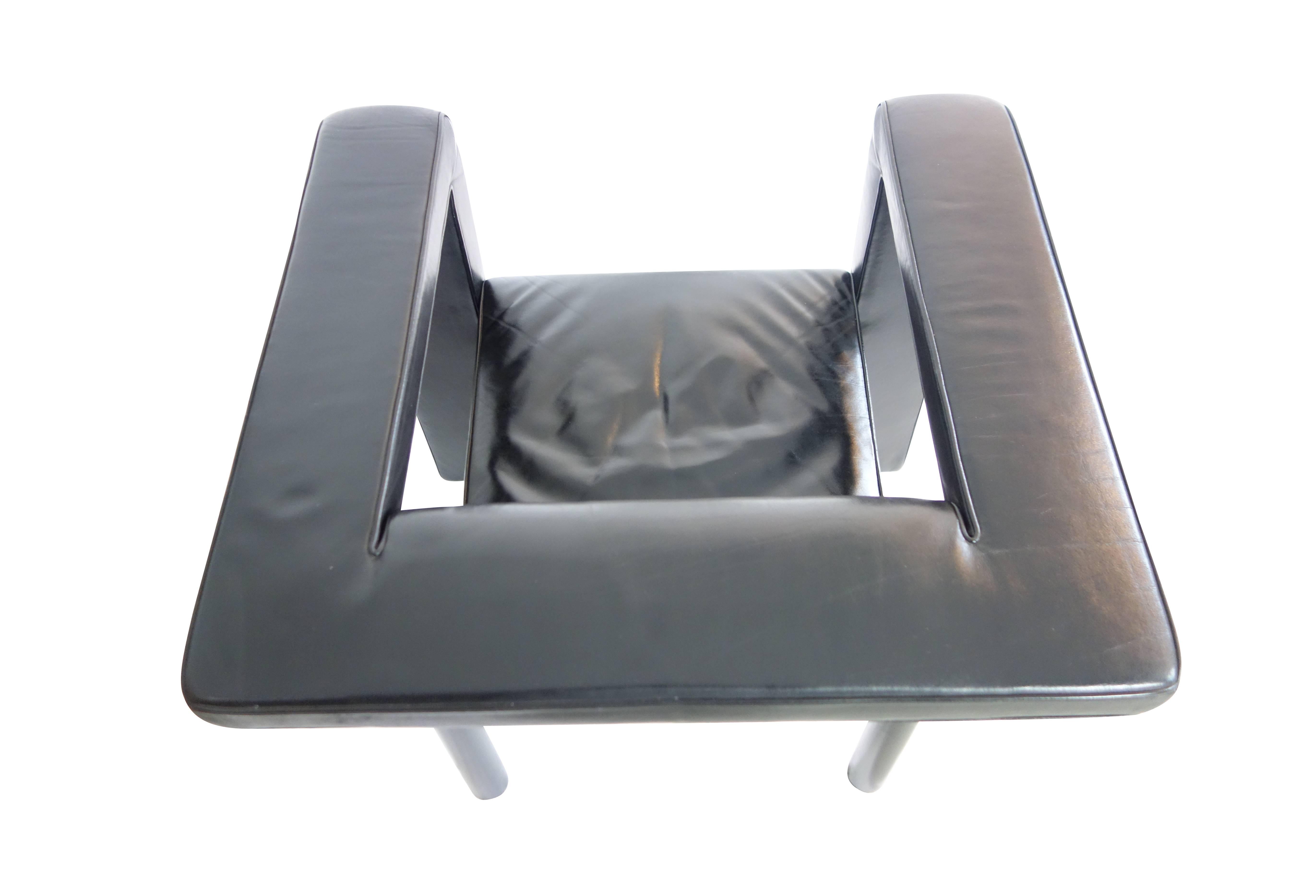 Single Black Leather De Sede Lounge Armchair (1) 3