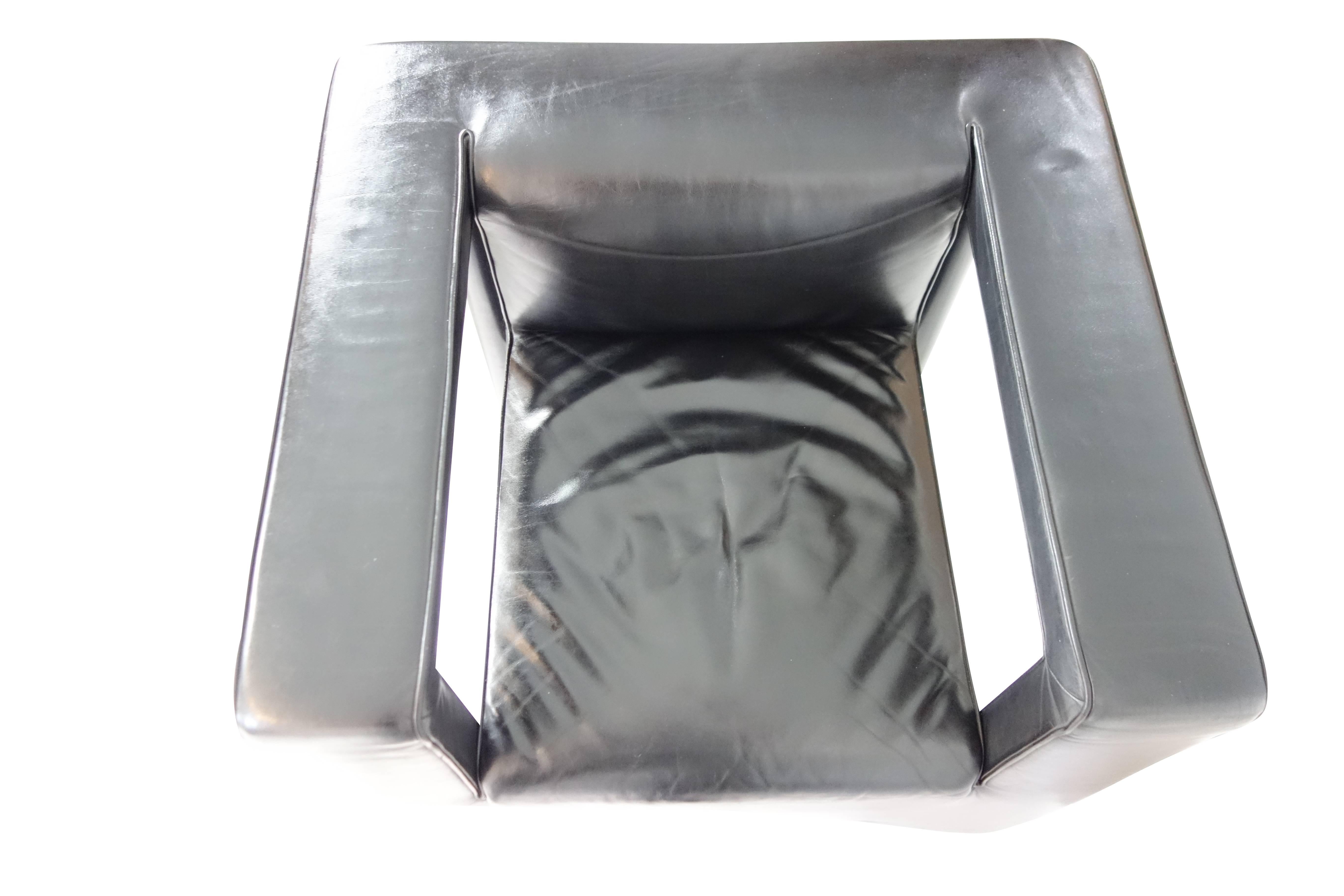 Single Black Leather De Sede Lounge Armchair (1) 4
