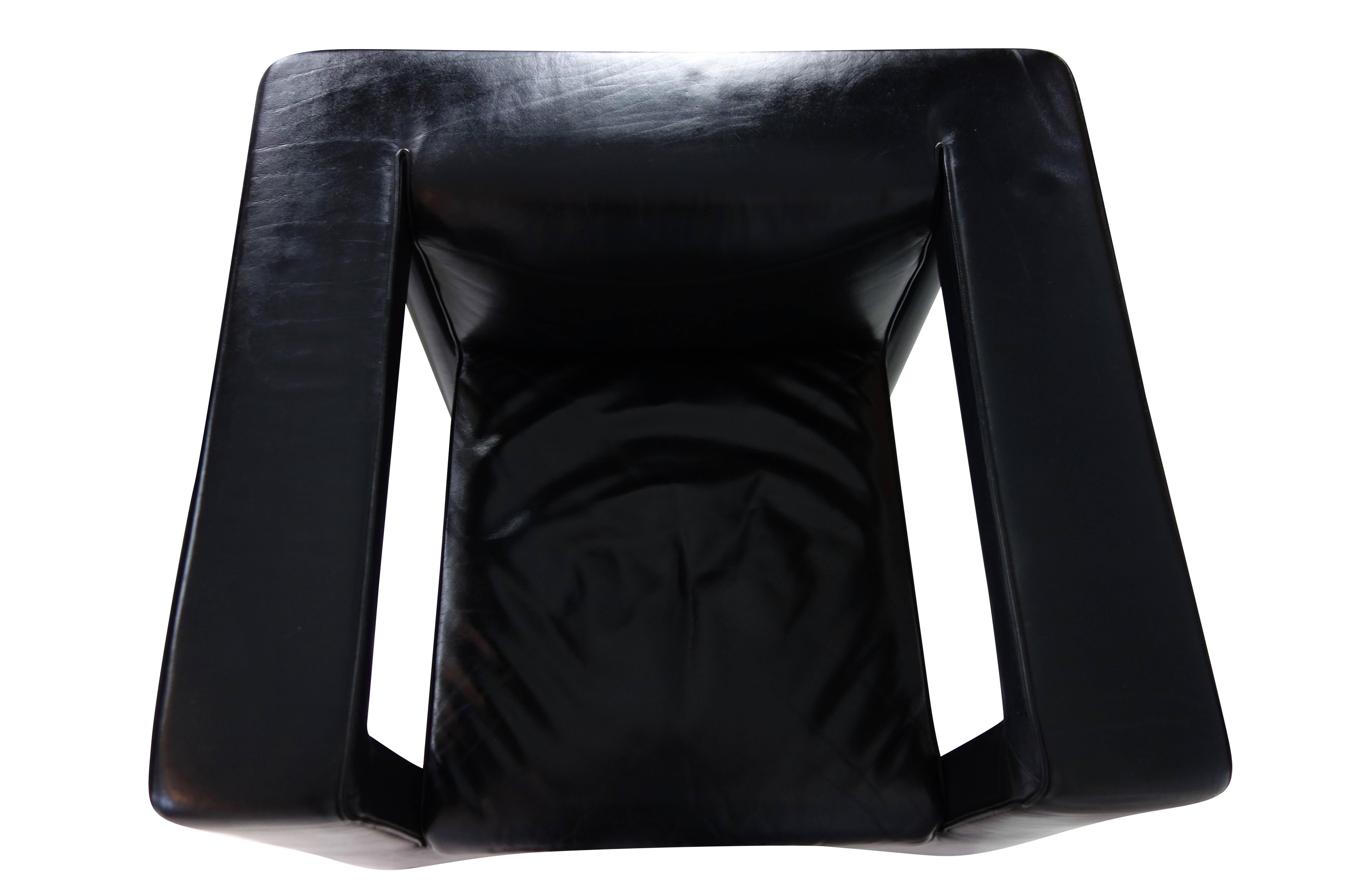 Single Black Leather De Sede Lounge Armchair (1) 5