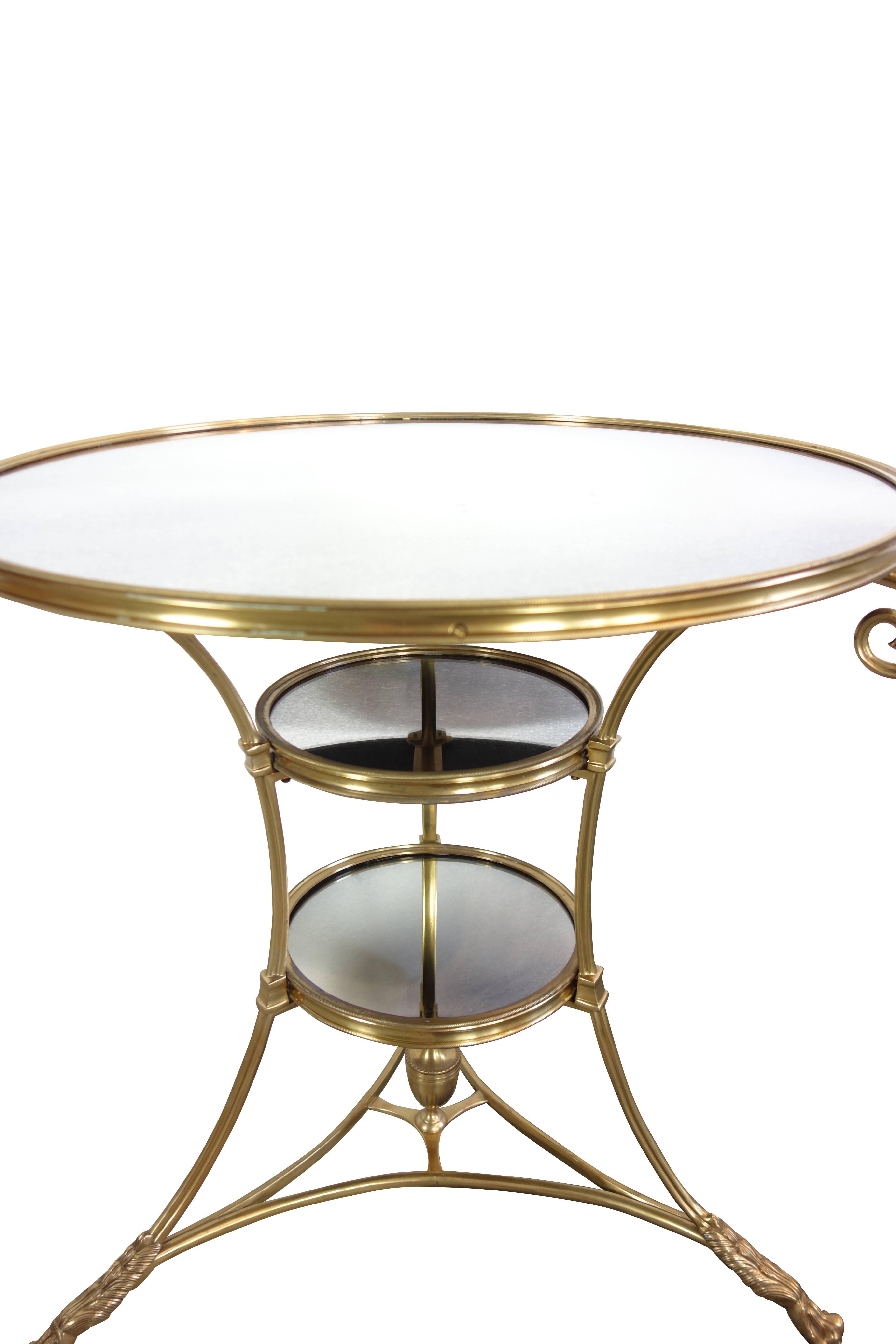 Mirrored Brass Bistro Table from Bruges, Belgium, circa 1970 In Good Condition In Seattle, WA