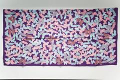 Butterflies Silk Scarf, Purple, Pink and Aqua, Made in Italy