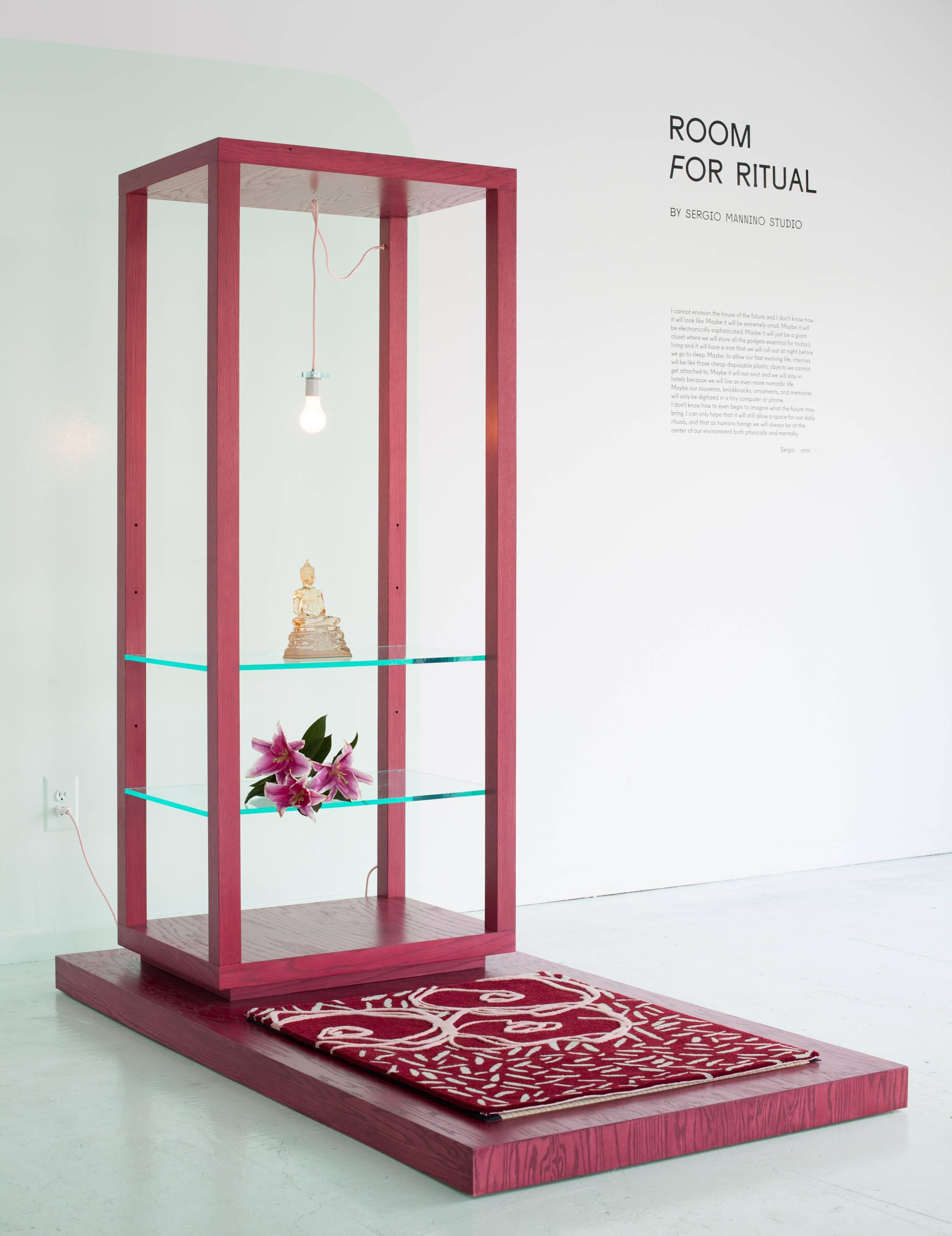 Room for Ritual (or Cento Storie #67) is a meditation altar designed by Sergio Mannino for his Cento Storie solo exhibition at the Memphis Postdesign Gallery in Milan in 2002, curated by Ettore Sottsass. The piece was originally presented only in