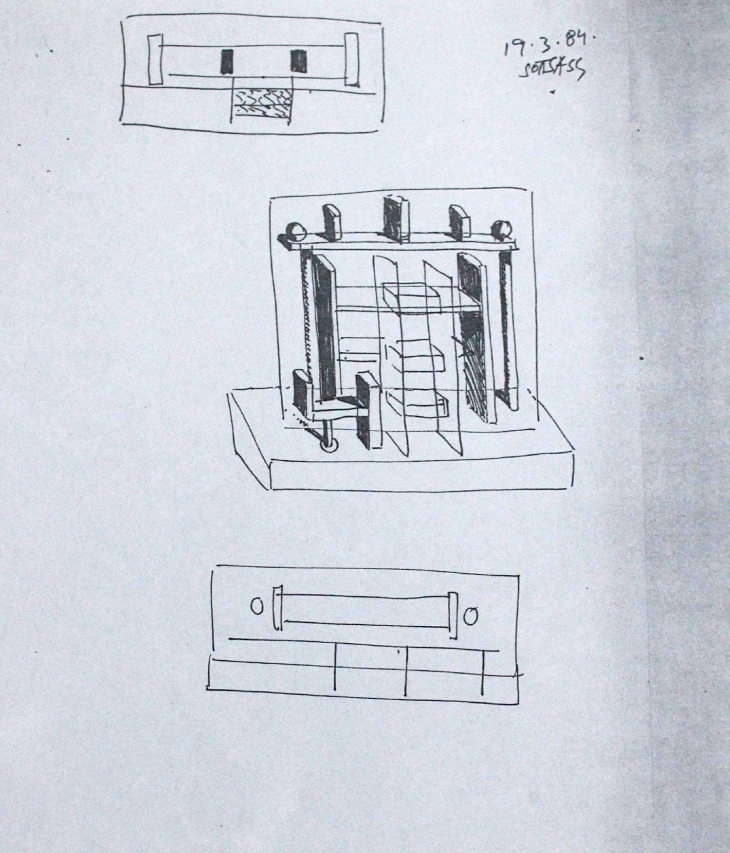 Post-Modern Bookcase, Credenza Naomi by Ettore Sottsass