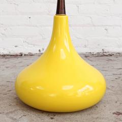 Pair of Ceramic Yellow Bulbous Table Lamps