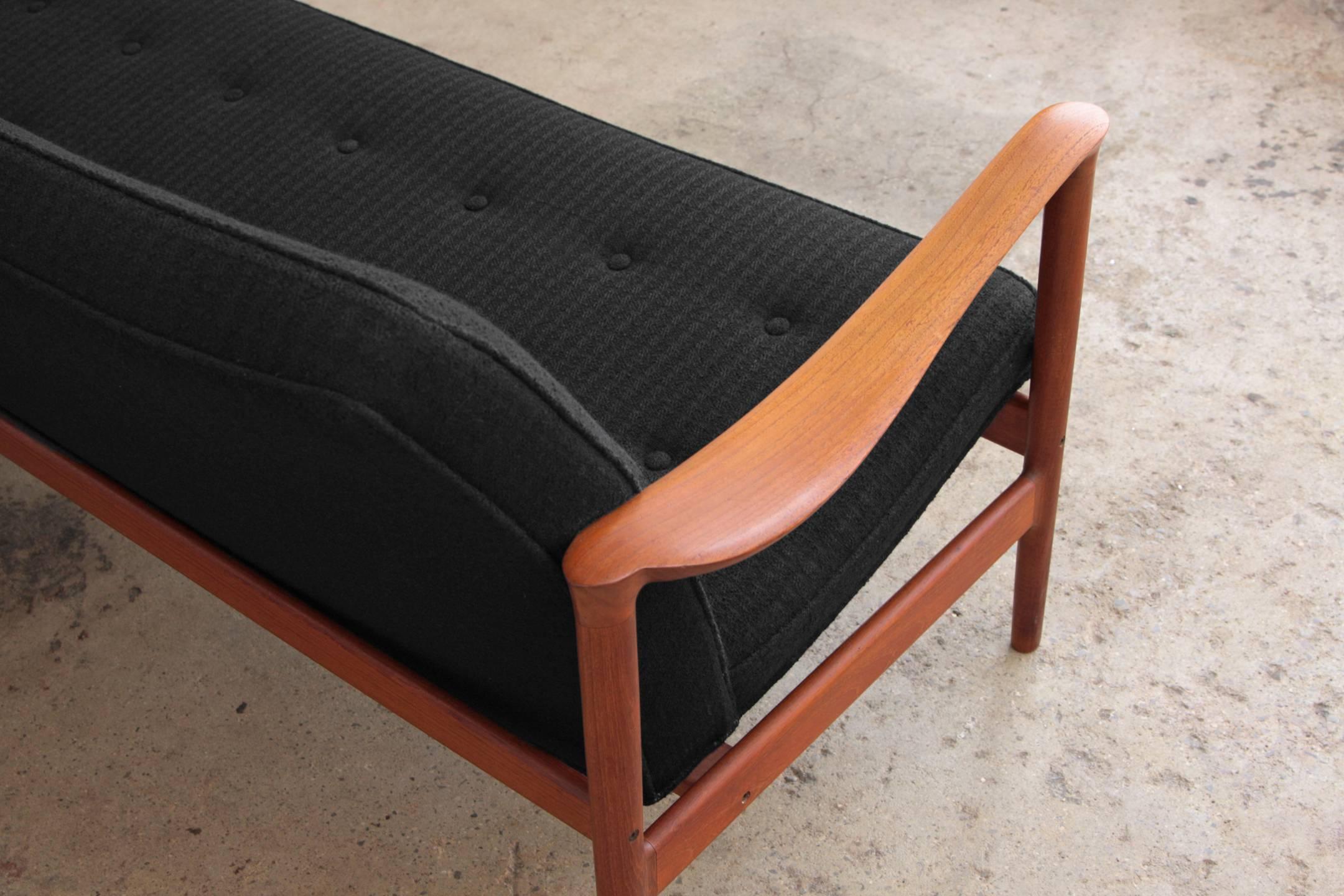 Sofa by Torbjørn Afdal, Norway Teak and Black Wool 1