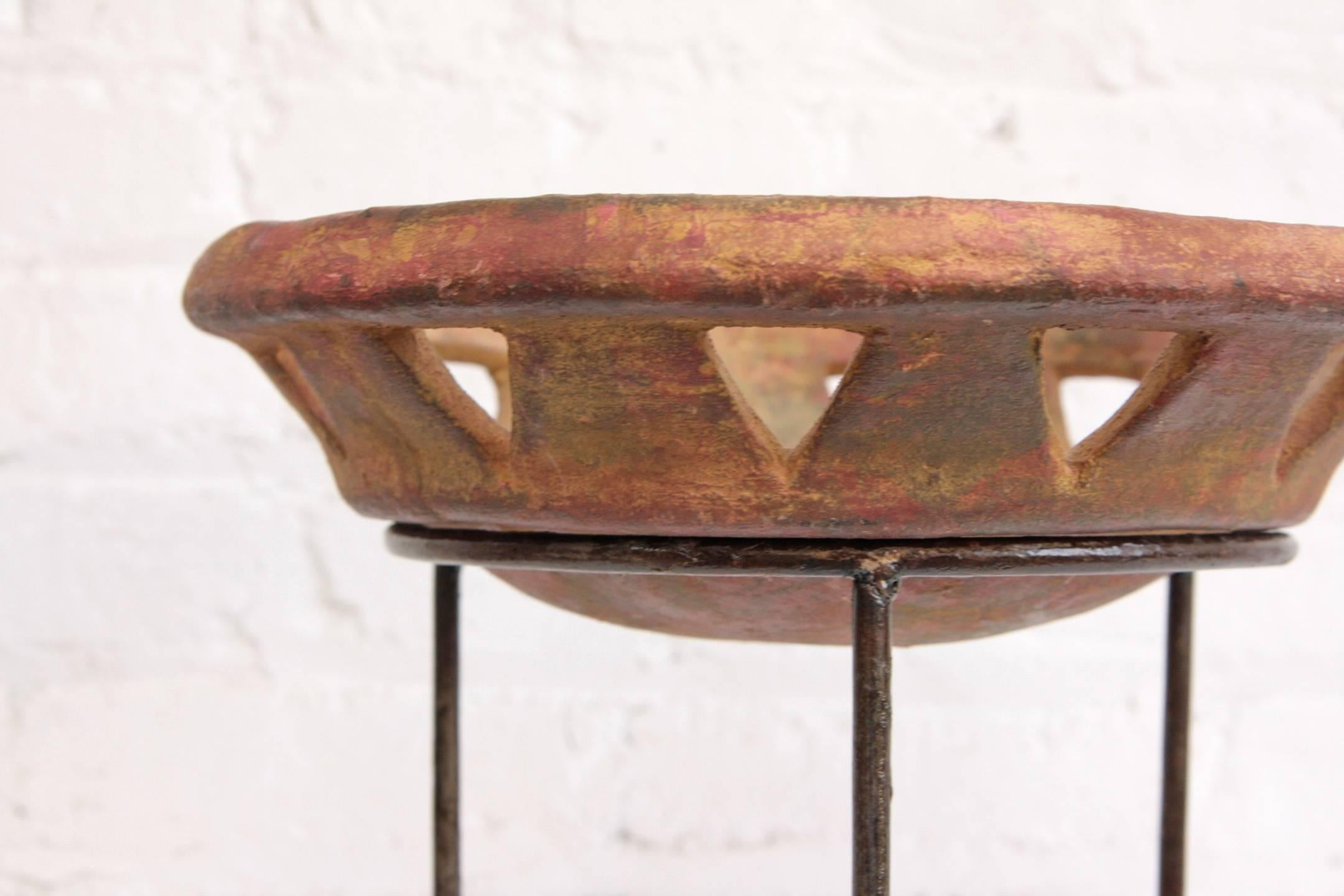 American Mid-Century Planter on Metal Stand
