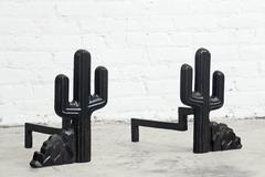Cacti Cast Iron Andirons