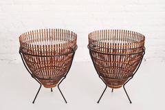 Pair of Fish Trap End Tables Franco Albini Attributed