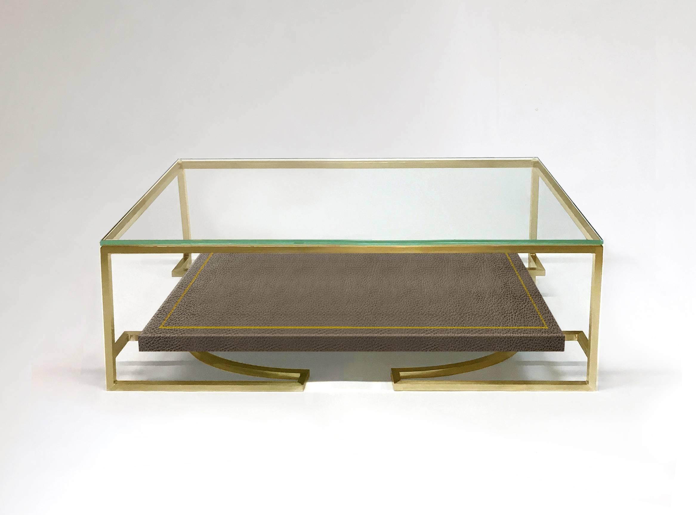 The CD coffee table is made to order and fully customizable, including metal finish, enamel color or shelf material, including wood or marble. All our products are handmade in Seattle with care by our Codor Design team. Lead time 12-14 weeks.