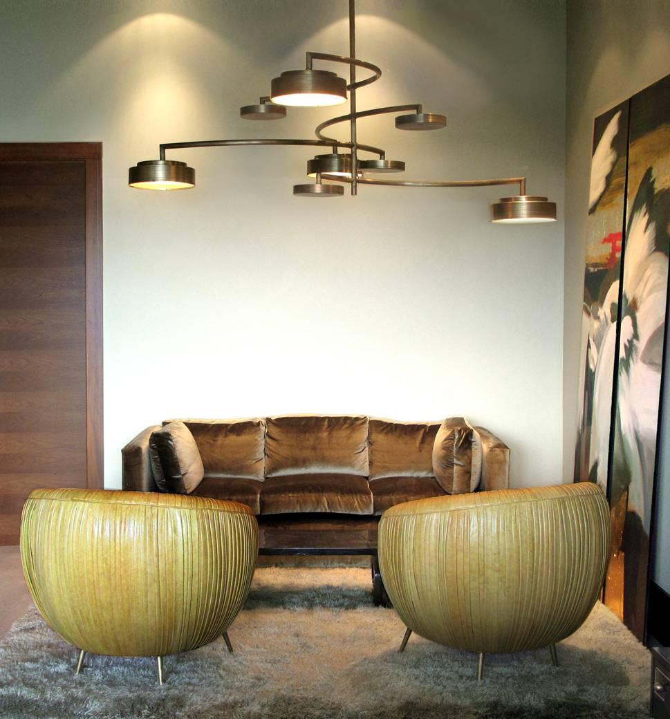 Modern Concentric Chandelier For Sale