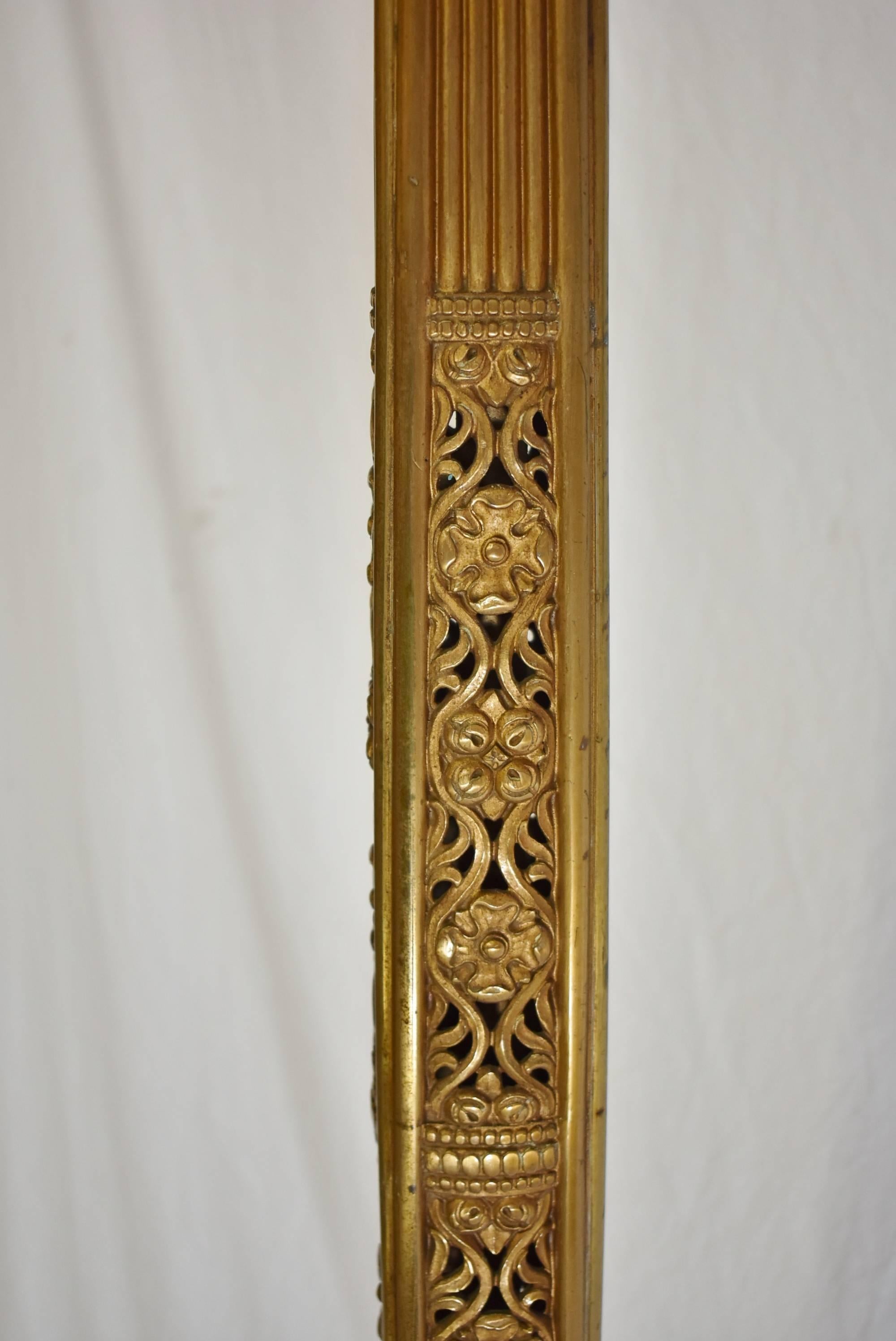 20th Century Neoclassical Bronze Five Socket Torchiere Floor Lamp Floral Openwork Details