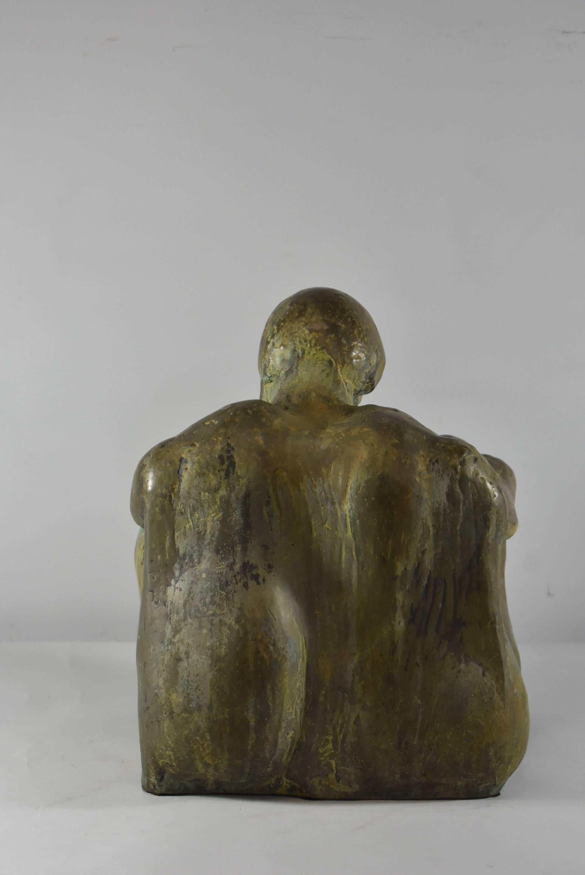 Original bronze sculpture by Leonard Schwartz (American, 1923-1988). Brown patina bronze. Signed at the lower left 