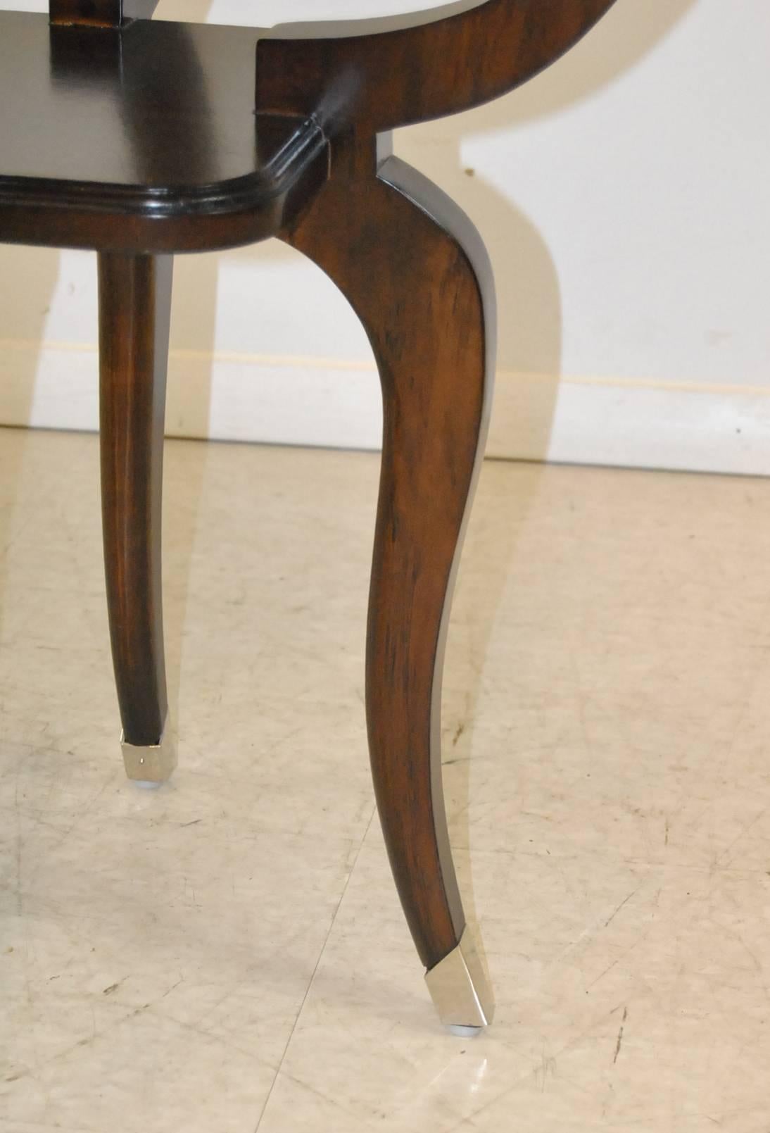 Contemporary Walnut Parisian End Table with Inlaid Top by Robb & Stucky