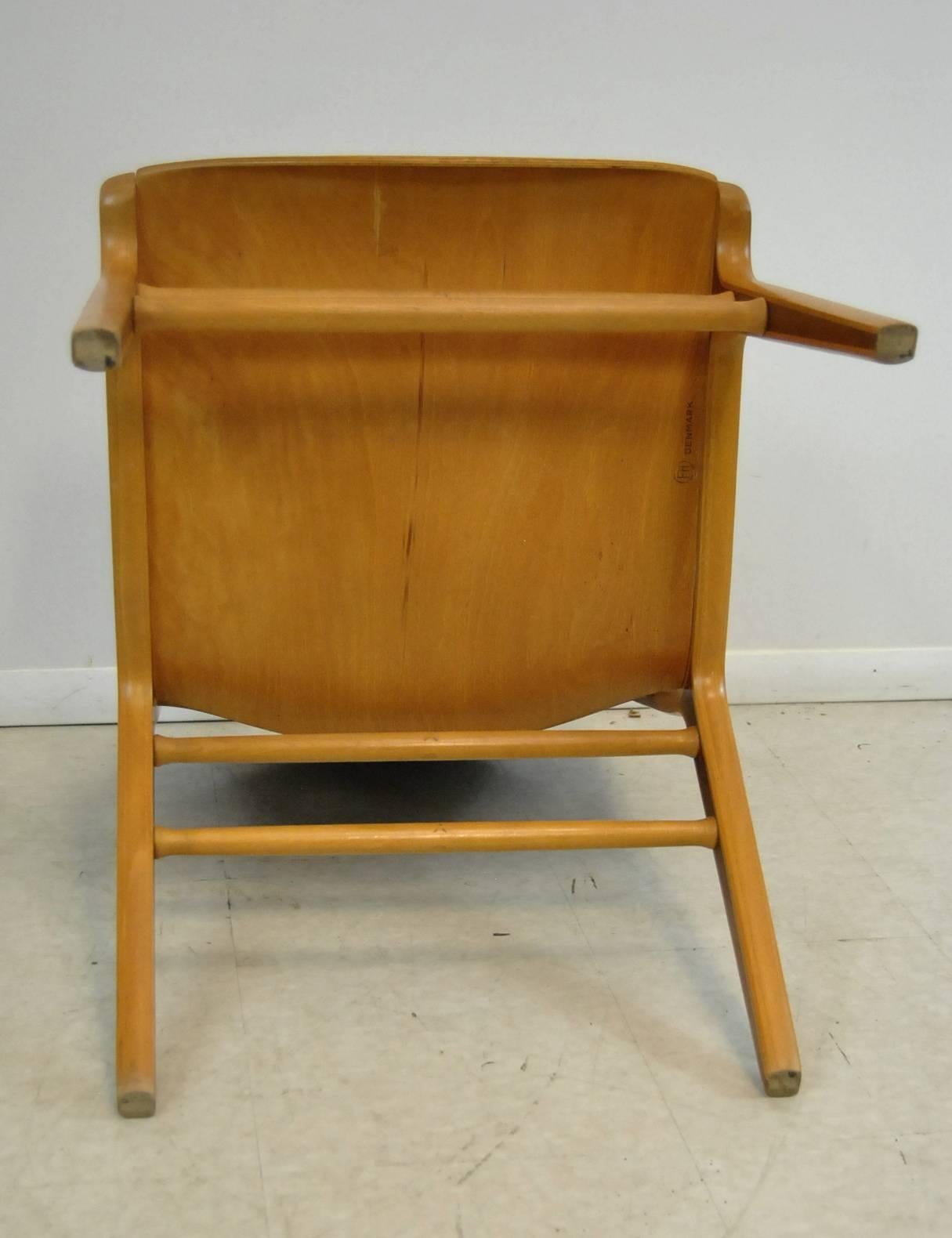 Mid-Century AX Chair by Peter Hvidt & Orla Molgaard Nielson for Fritz Hansen In Good Condition In Toledo, OH
