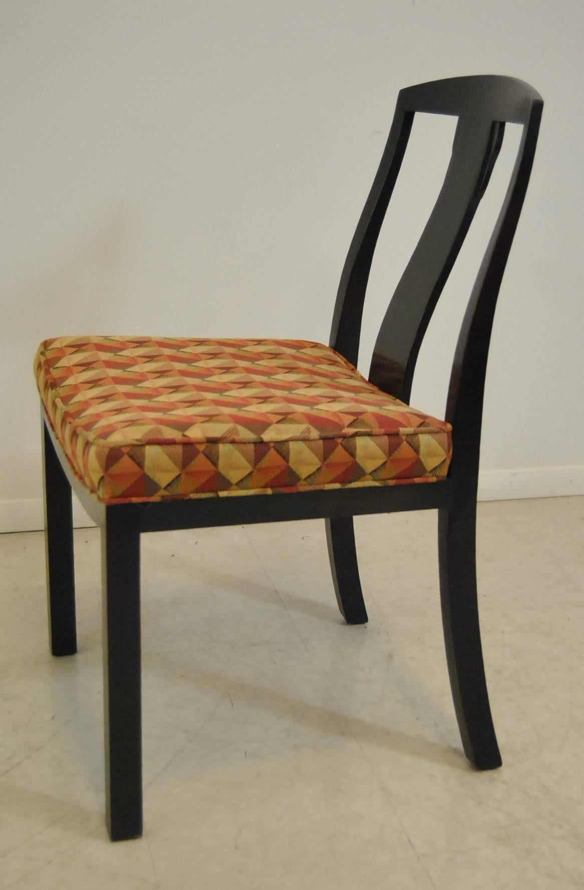 Set of Six Espresso Asian Mid-Century Modern Side Chairs by Baker Furniture In Good Condition In Toledo, OH