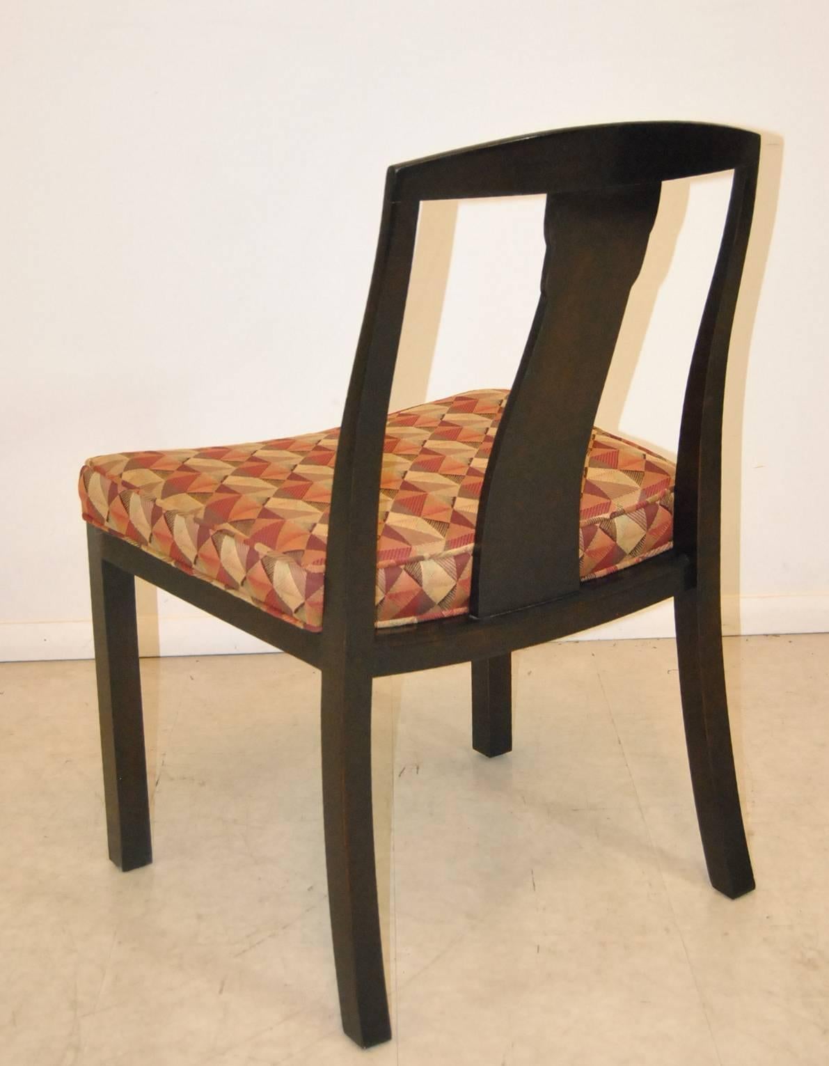 20th Century Set of Six Espresso Asian Mid-Century Modern Side Chairs by Baker Furniture