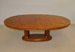 Starburst Double Pedestal Dining Table with Six Chairs by Henredon