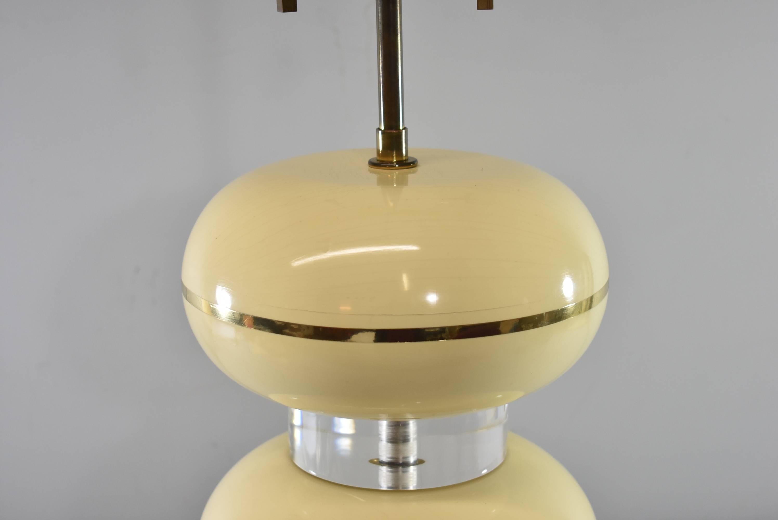 Lampe de bureau moderne du milieu du siècle dernier avec abat-jour à cordes par Karl Springer Bon état - En vente à Toledo, OH