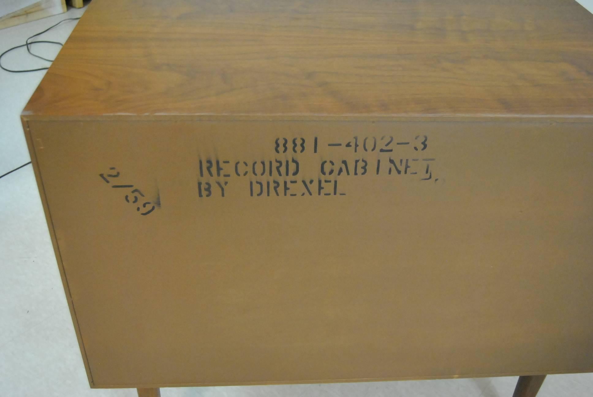 Mid-Century Modern Midcentury Walnut Record Cabinet by Drexel