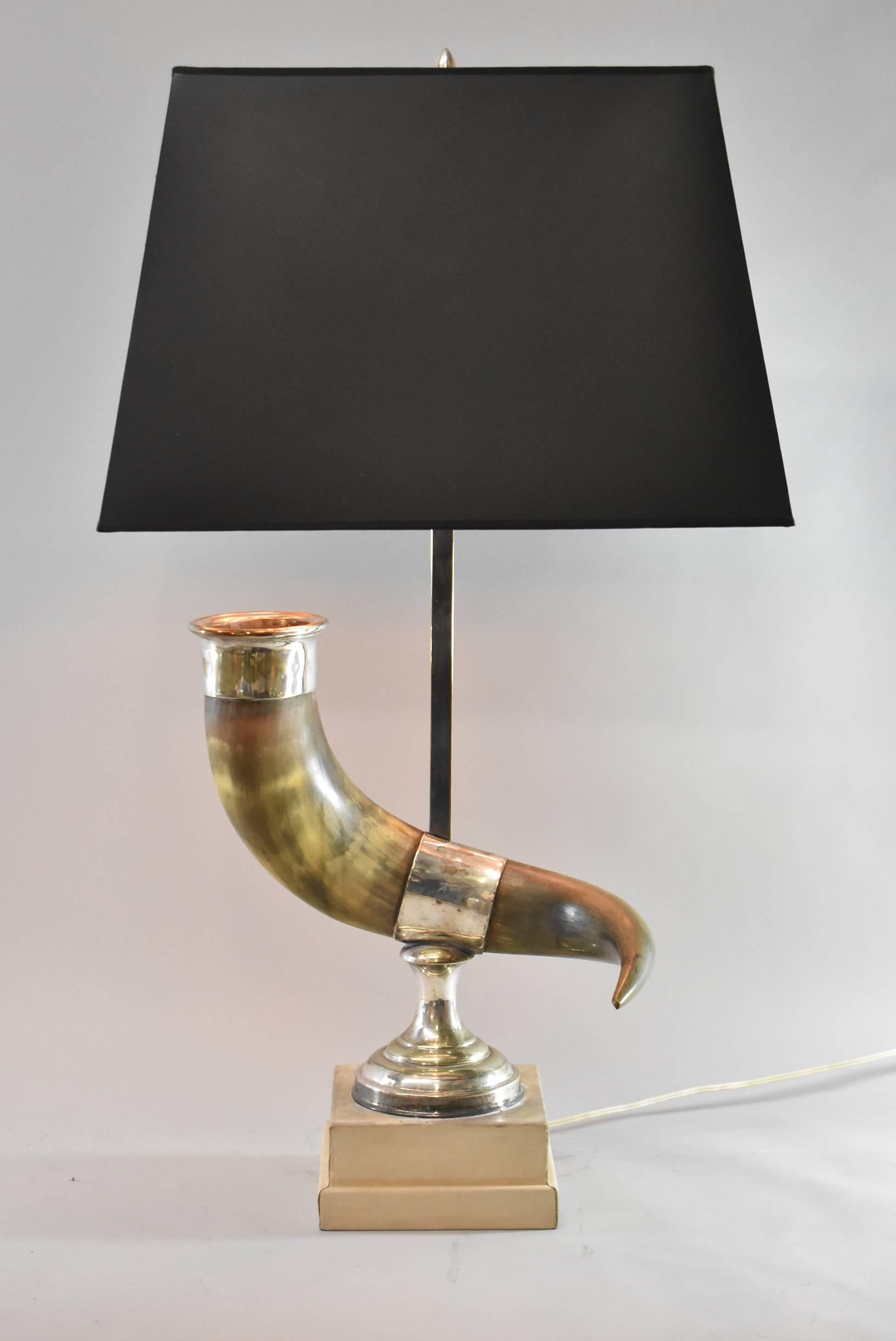 Pair of Natural Long Horn Steer Table Lamps  1