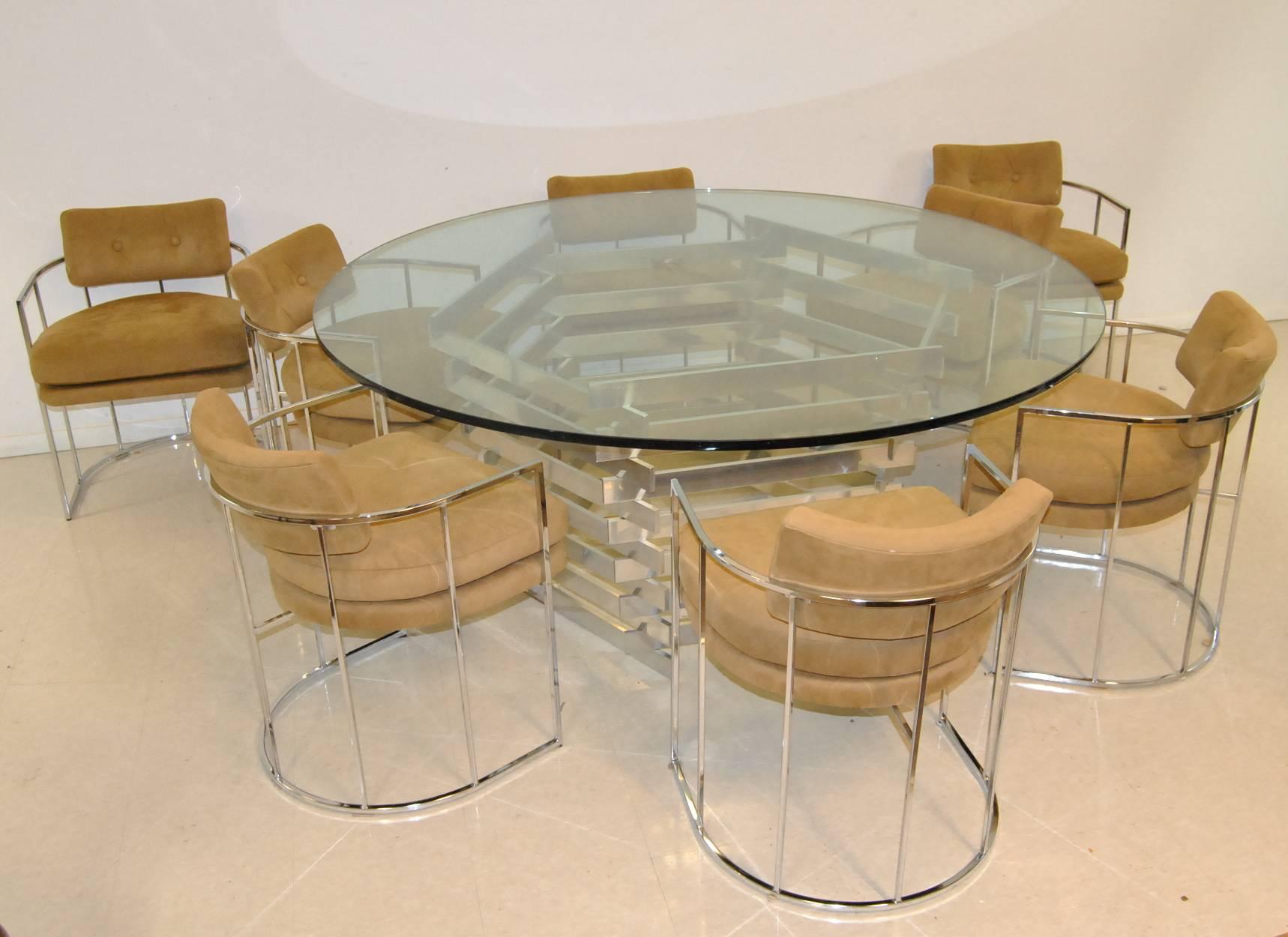 Base de table de salle à manger en aluminium empilé de Paul Mayen en vente 1