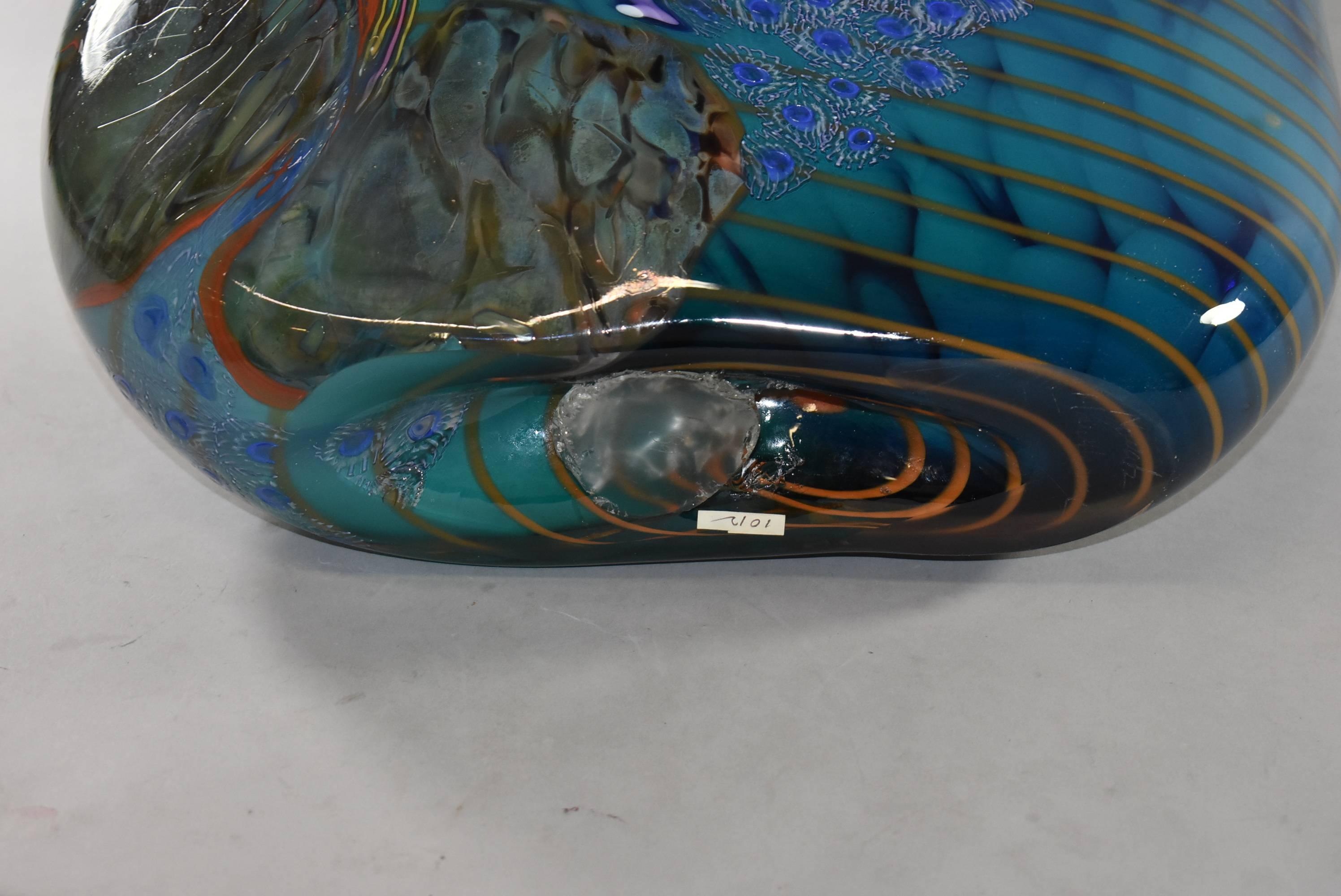 Late 20th Century Chris Hawthorne and James Nowak Art Glass Aquarium Vase, circa 1989