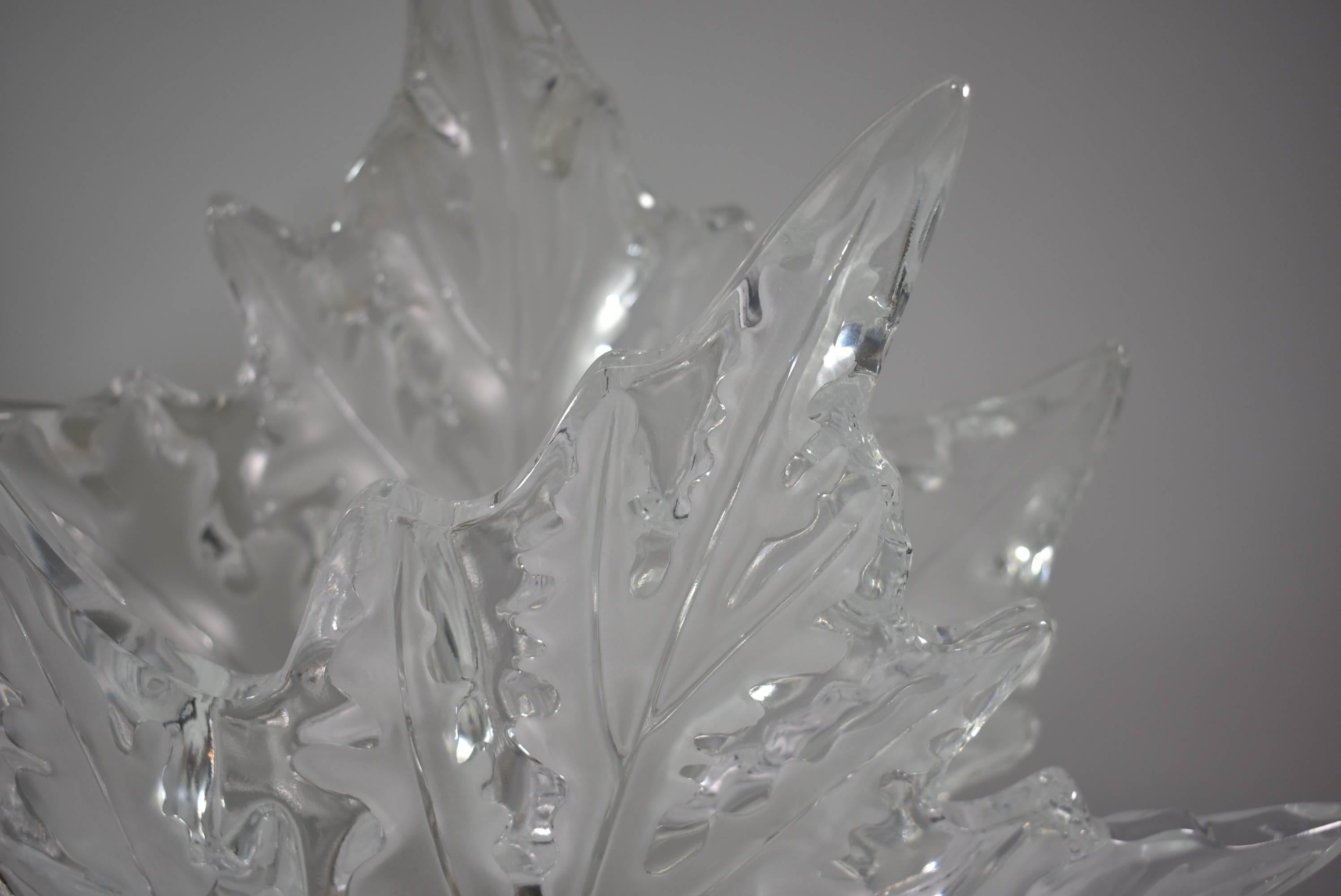 French Pair of Crystal Lalique Champs Elysees Wall Sconces