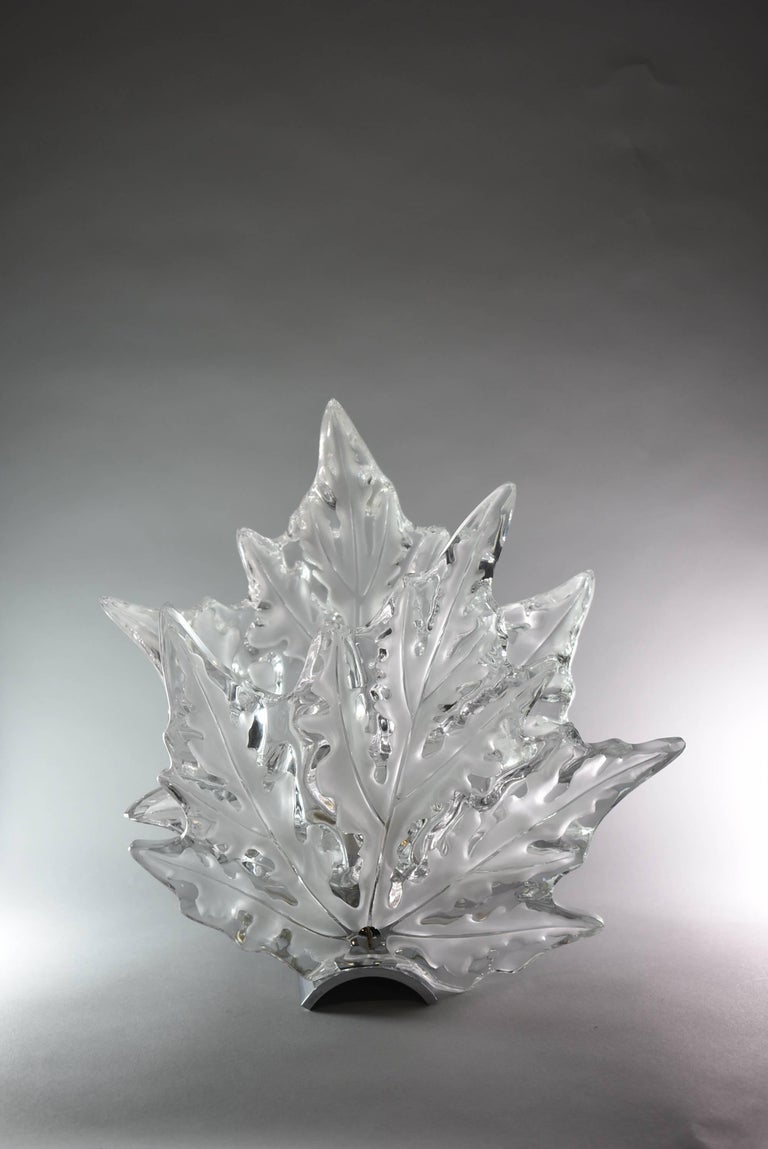 Pair of Crystal Lalique Champs Elysees Wall Sconces at 1stDibs