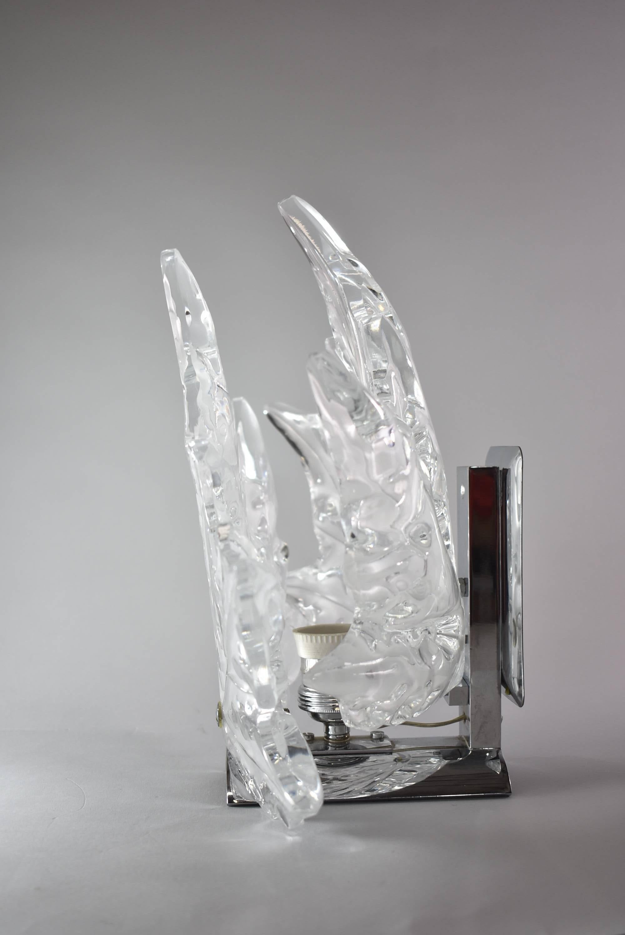 Pair of Crystal Lalique Champs Elysees Wall Sconces 3